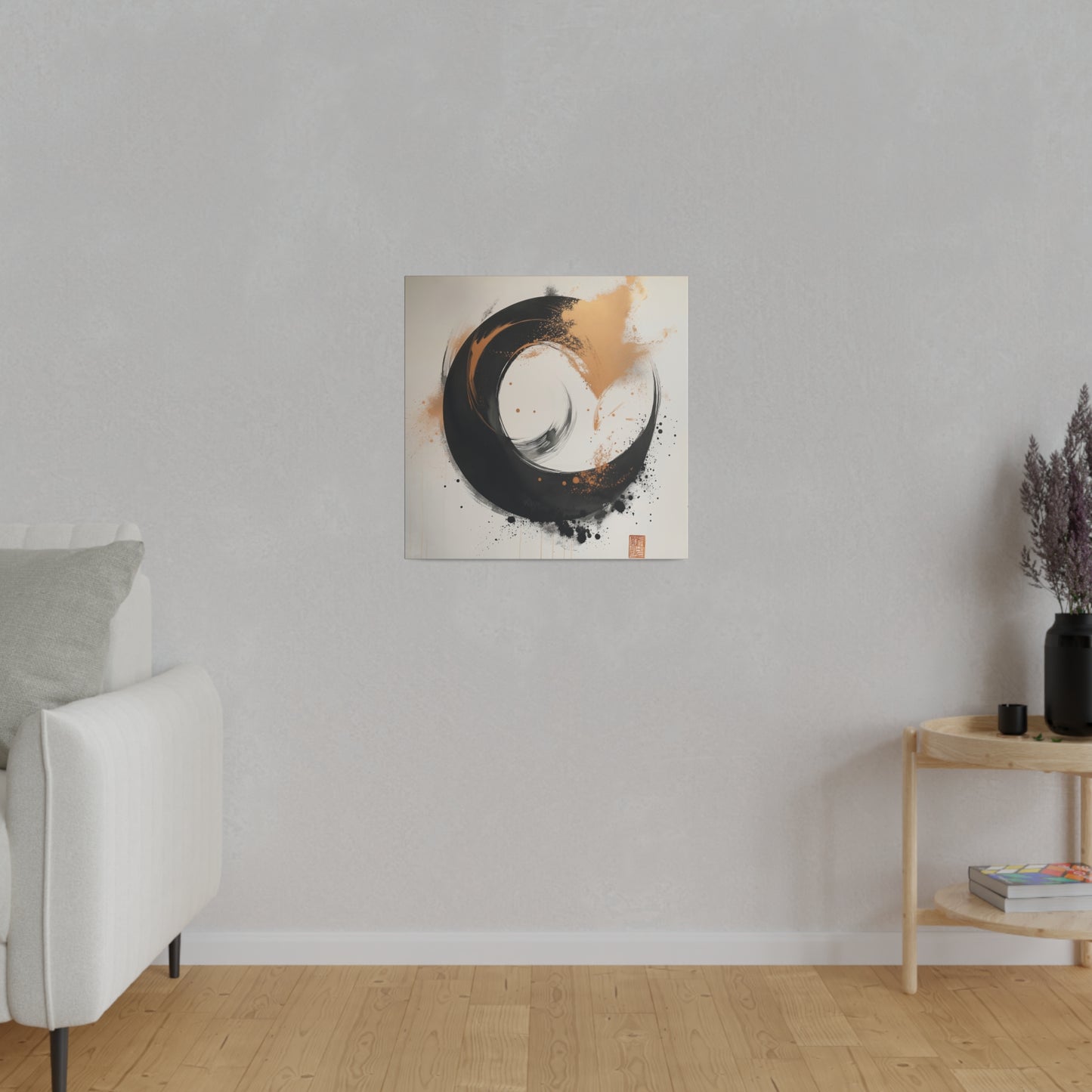 Zen Circle Canvas – Minimalistische Enso-Kunst für innere Balance