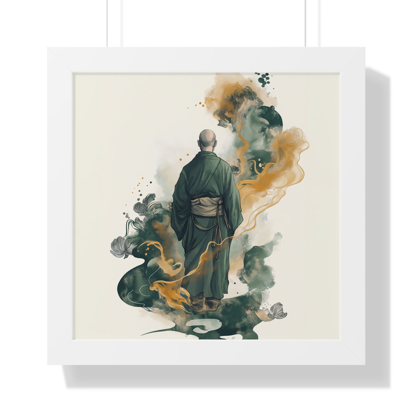 Framed Horizontal PosterSerene Monk Framed Poster – Available in 3 Sizes