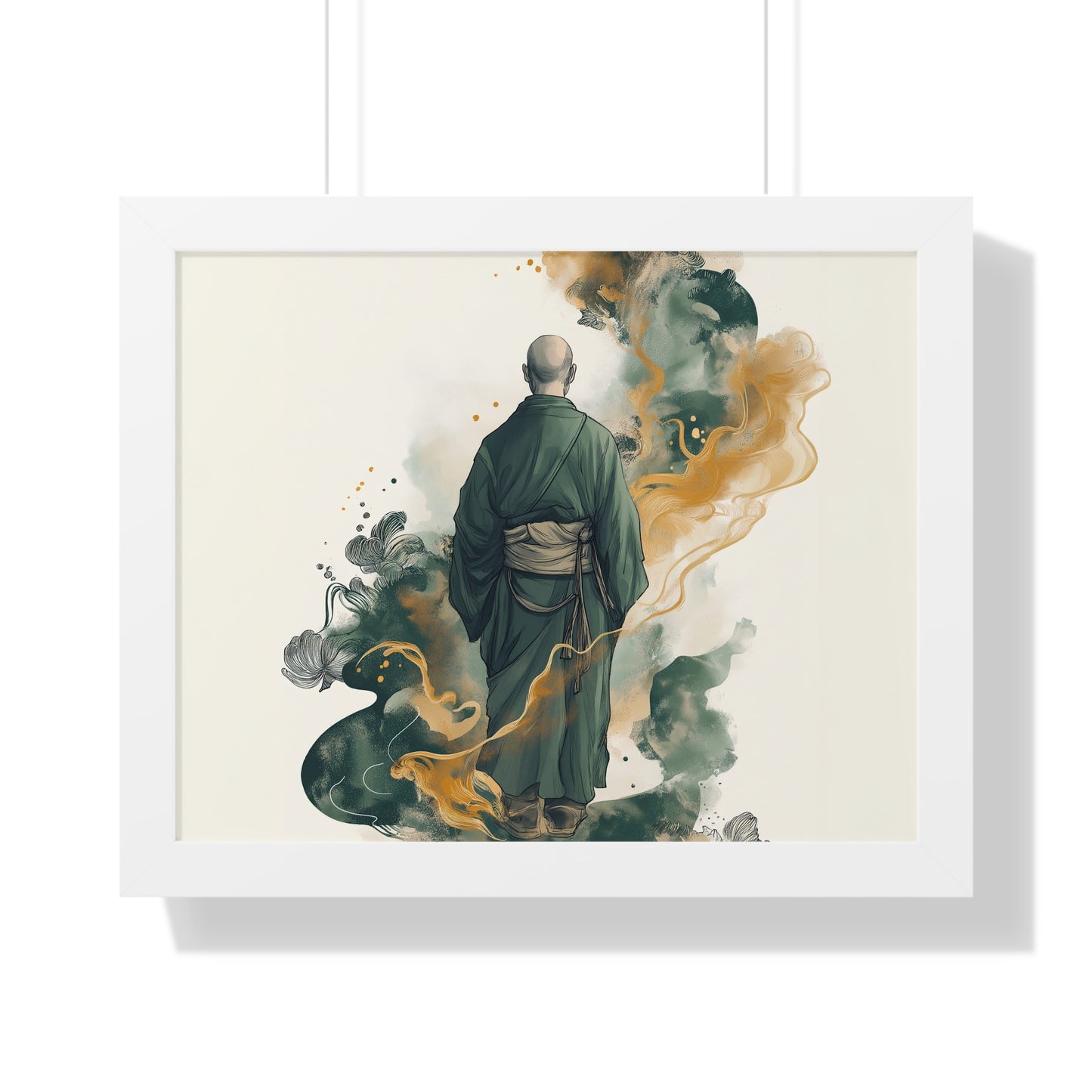 Framed Horizontal PosterSerene Monk Framed Poster – Available in 3 Sizes