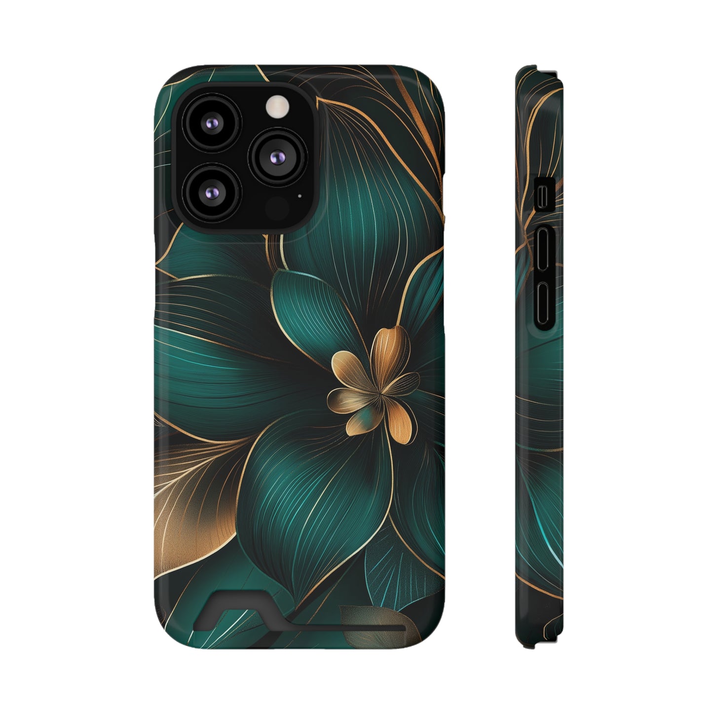 Floral Essence Phone Case with Card Holder | Sleek Protection & Convenience