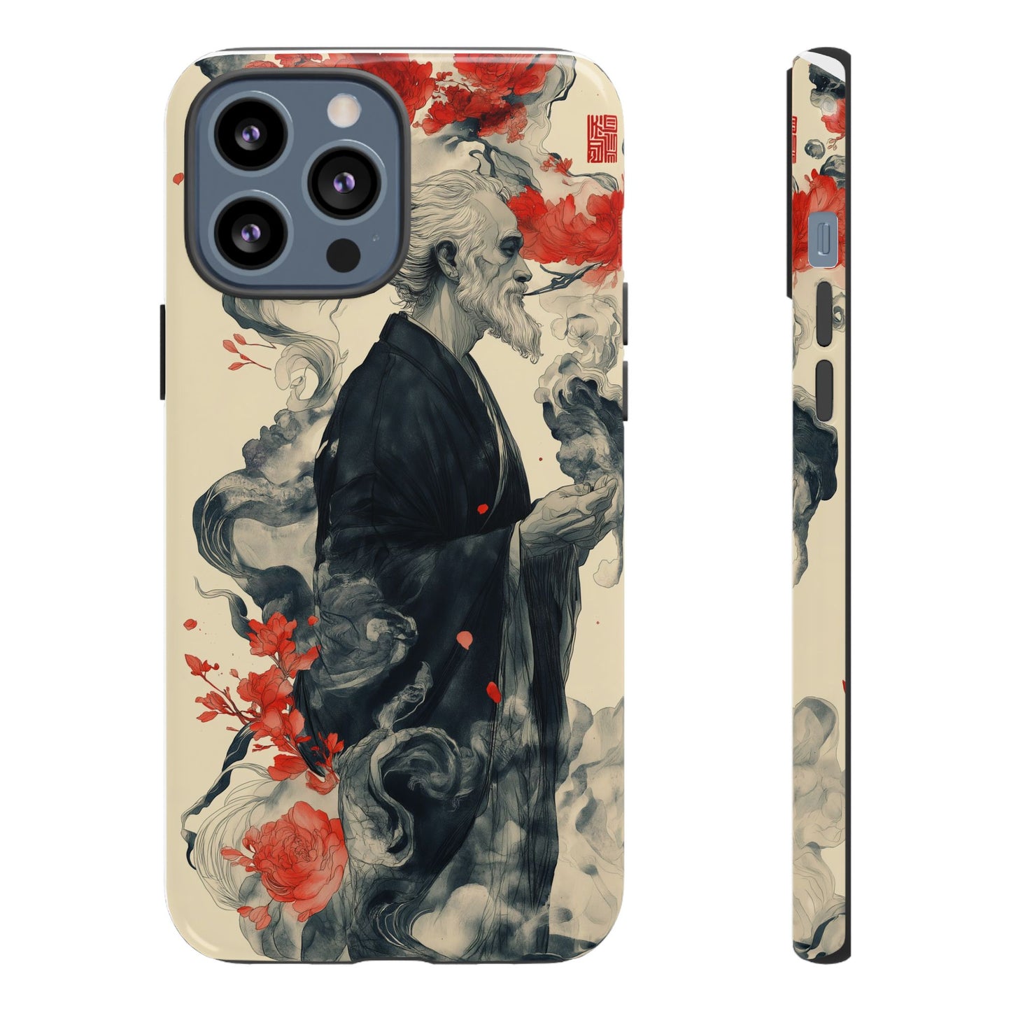 Zen Monk Tough Phone Case – Dual Layer Protection with Mystical Art