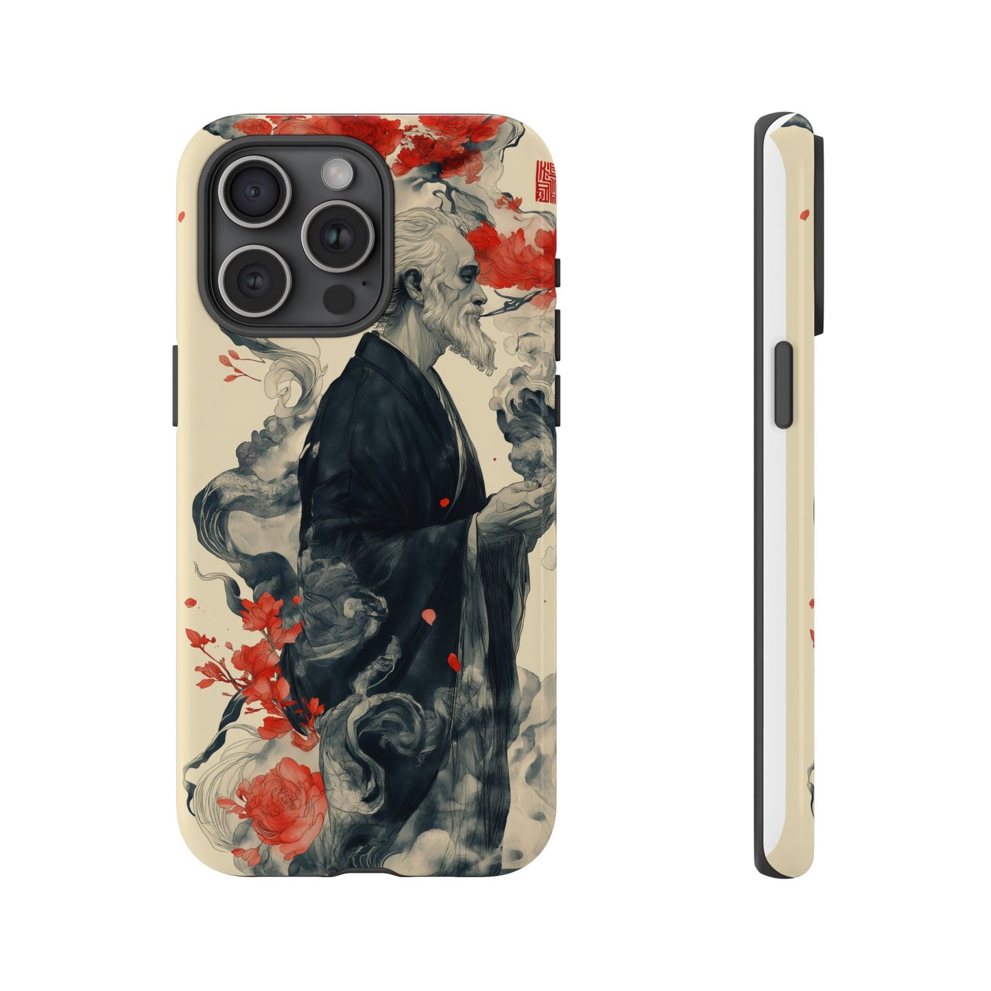 Zen Monk Tough Phone Case – Dual Layer Protection with Mystical Art