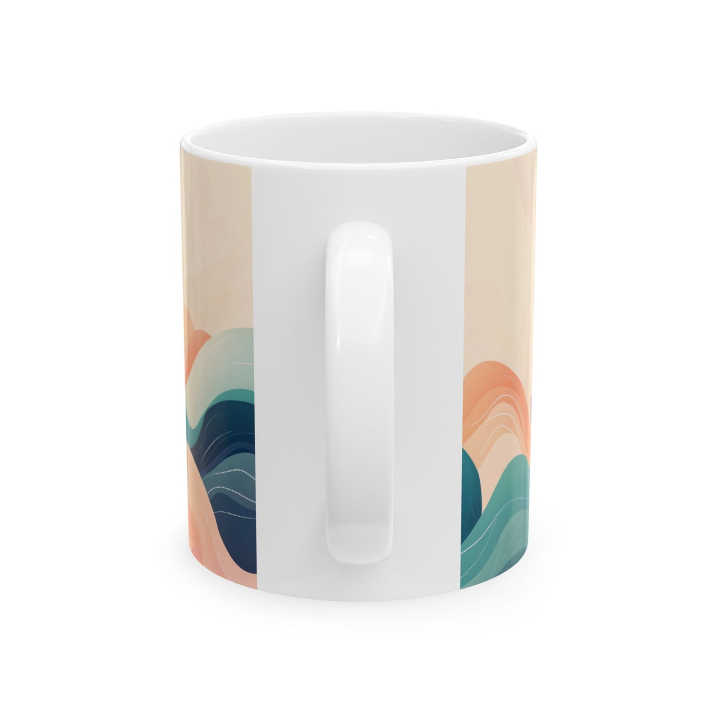 Mindful Flow Keramik-Kaffeetasse – 11oz &amp; 15oz mit weißer Innenseite