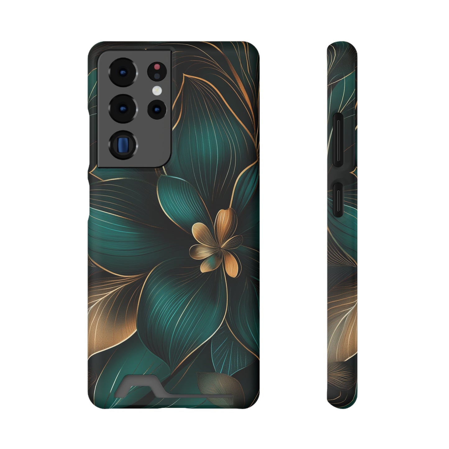 Floral Essence Phone Case with Card Holder | Sleek Protection & Convenience