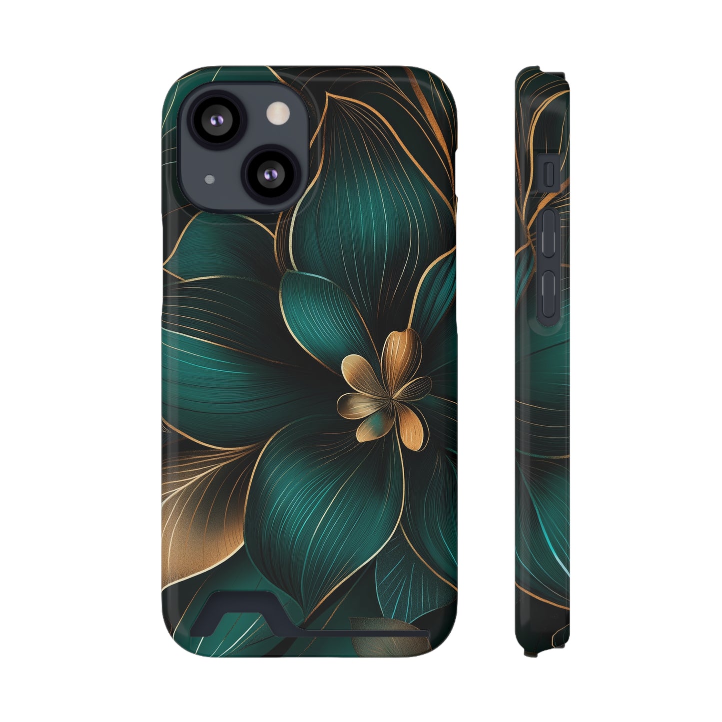 Floral Essence Phone Case with Card Holder | Sleek Protection & Convenience