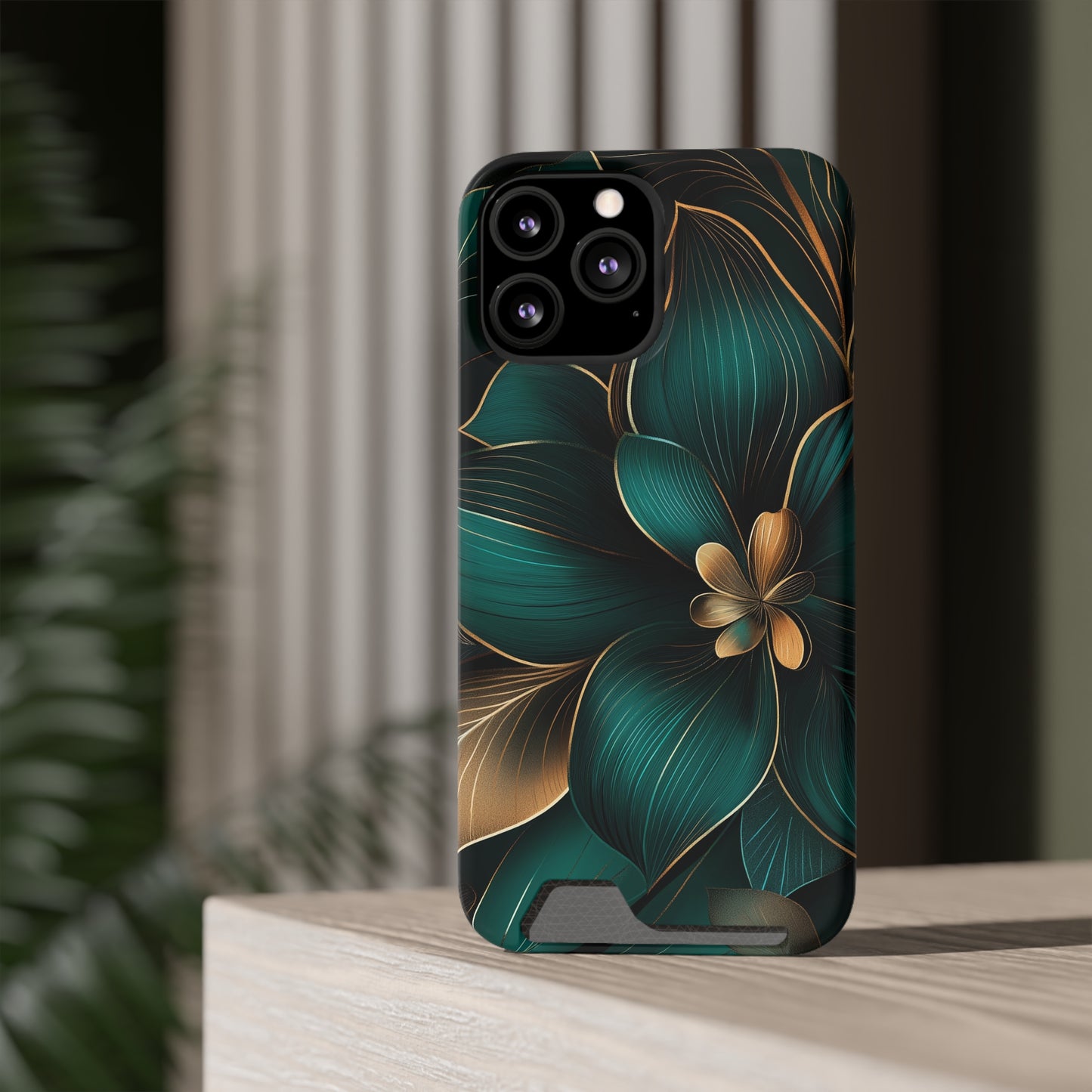 Floral Essence Phone Case with Card Holder | Sleek Protection & Convenience