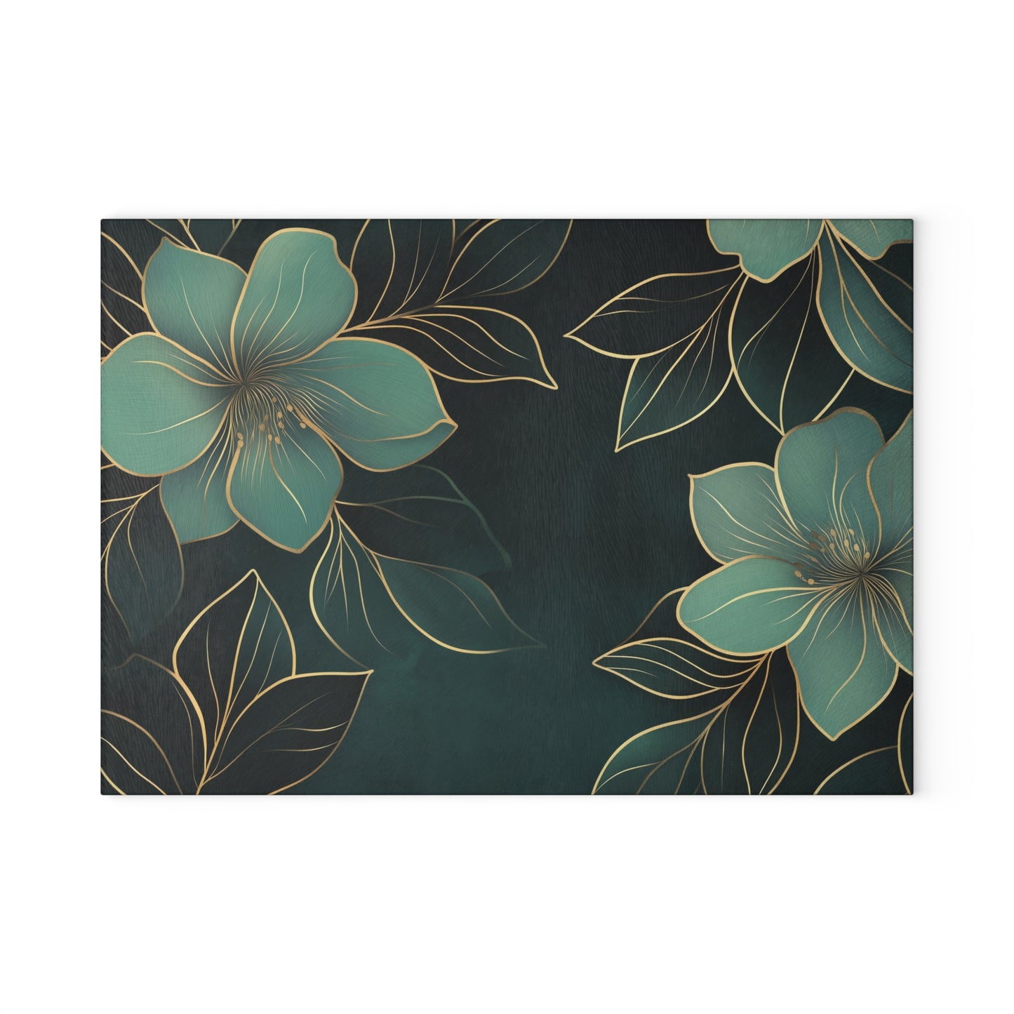 Floral Serenity Glass Cutting Board