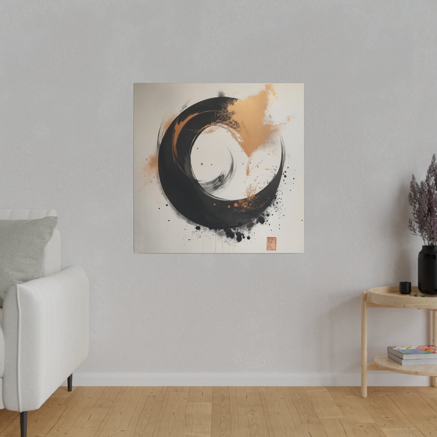 Zen Circle Canvas – Minimalistische Enso-Kunst für innere Balance