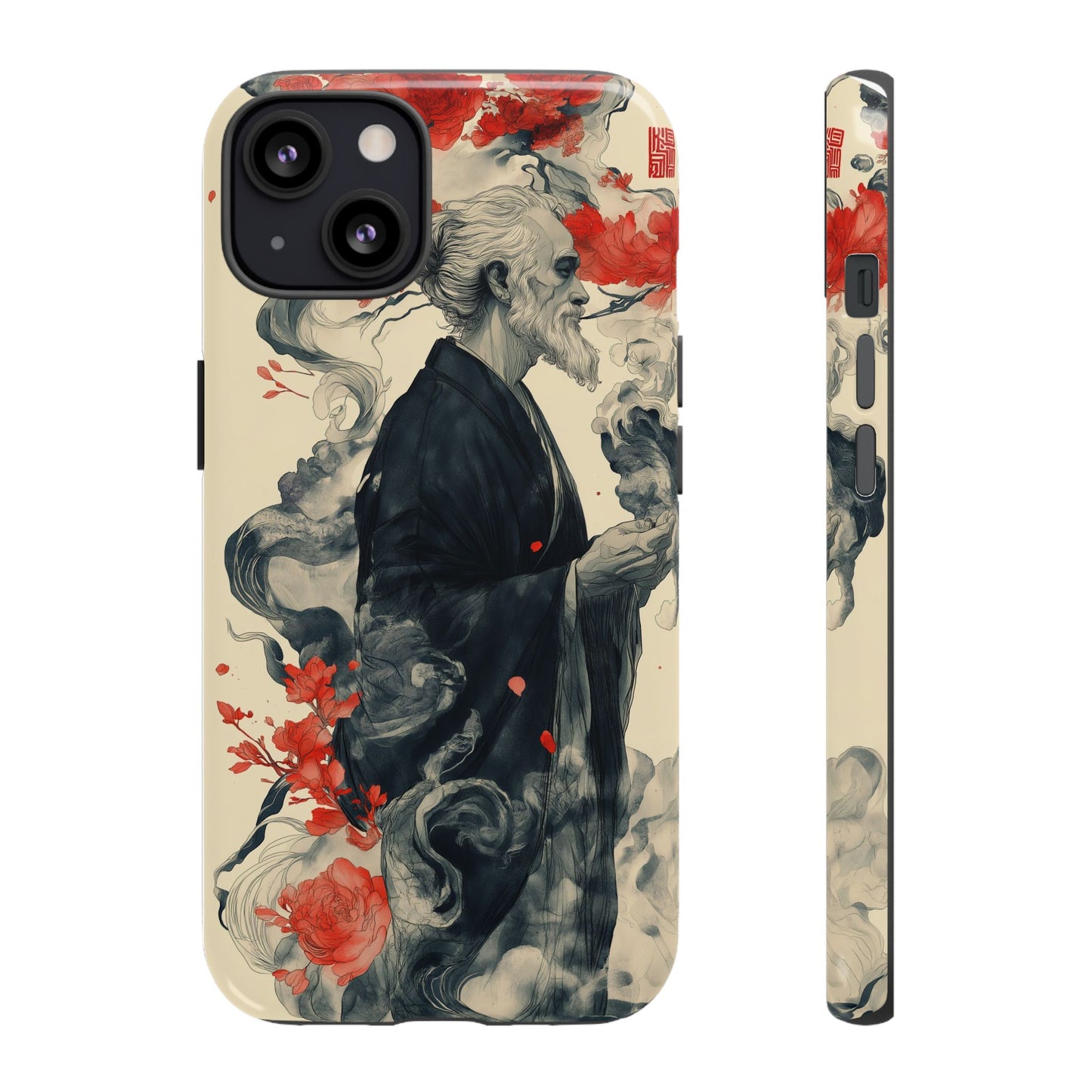 Zen Monk Tough Phone Case – Dual Layer Protection with Mystical Art