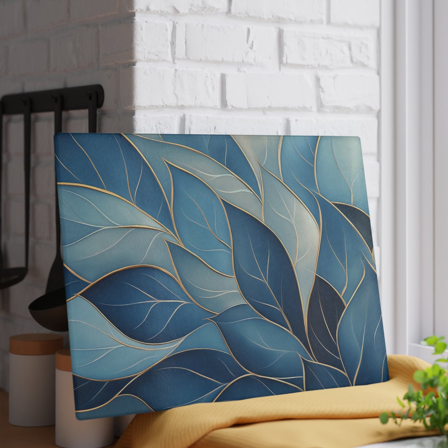 Tranquil Leaf Glass Cutting Board