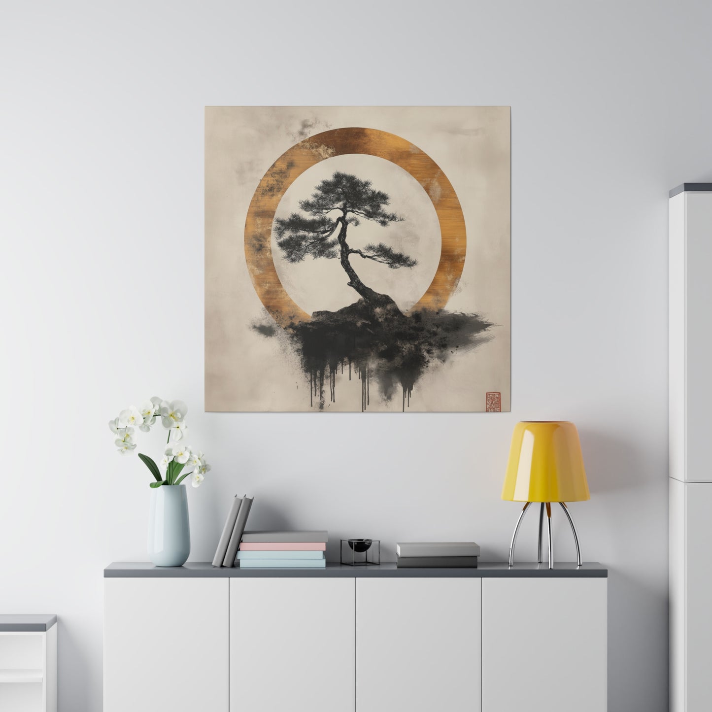 Eco-Friendly Bonsai Tree Canvas Wall Art – Ethically Sourced Pine Frame, Stress Relief & Inner Calm for Yoga Enthusiasts - Matte Canvas, Stretched, 0.75"