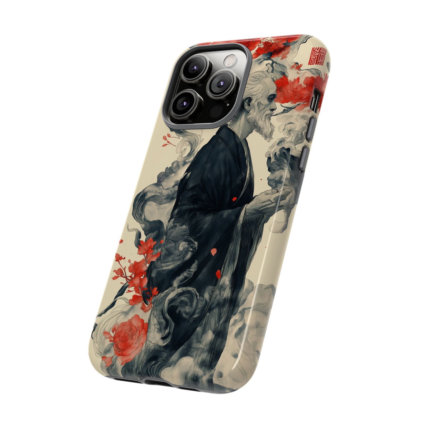 Zen Monk Tough Phone Case – Dual Layer Protection with Mystical Art