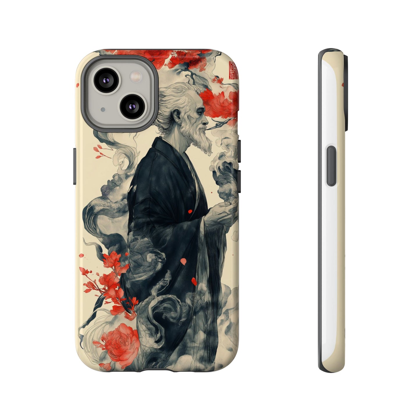 Zen Monk Tough Phone Case – Dual Layer Protection with Mystical Art