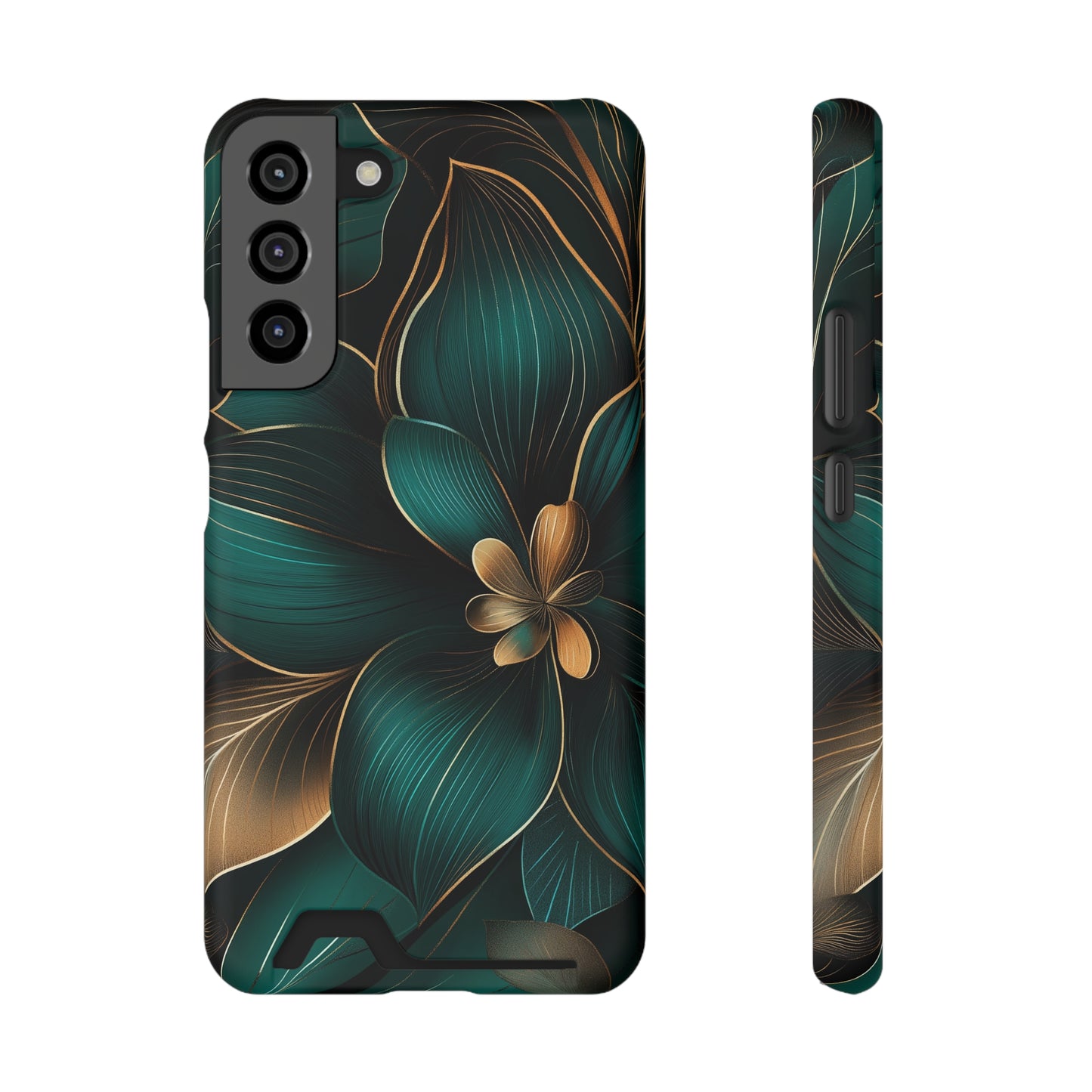 Floral Essence Phone Case with Card Holder | Sleek Protection & Convenience