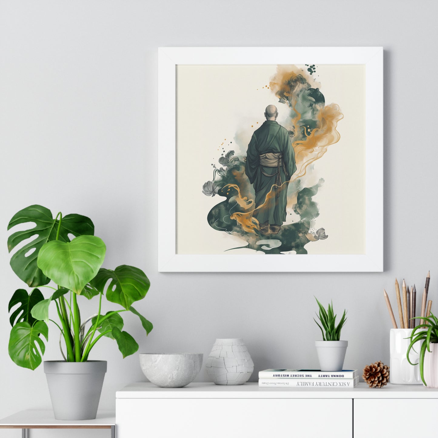 Framed Horizontal PosterSerene Monk Framed Poster – Available in 3 Sizes