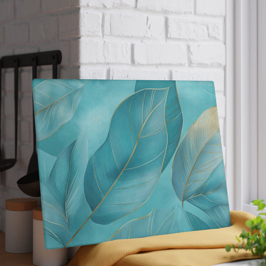 Serene Leaf Glass Cutting Board