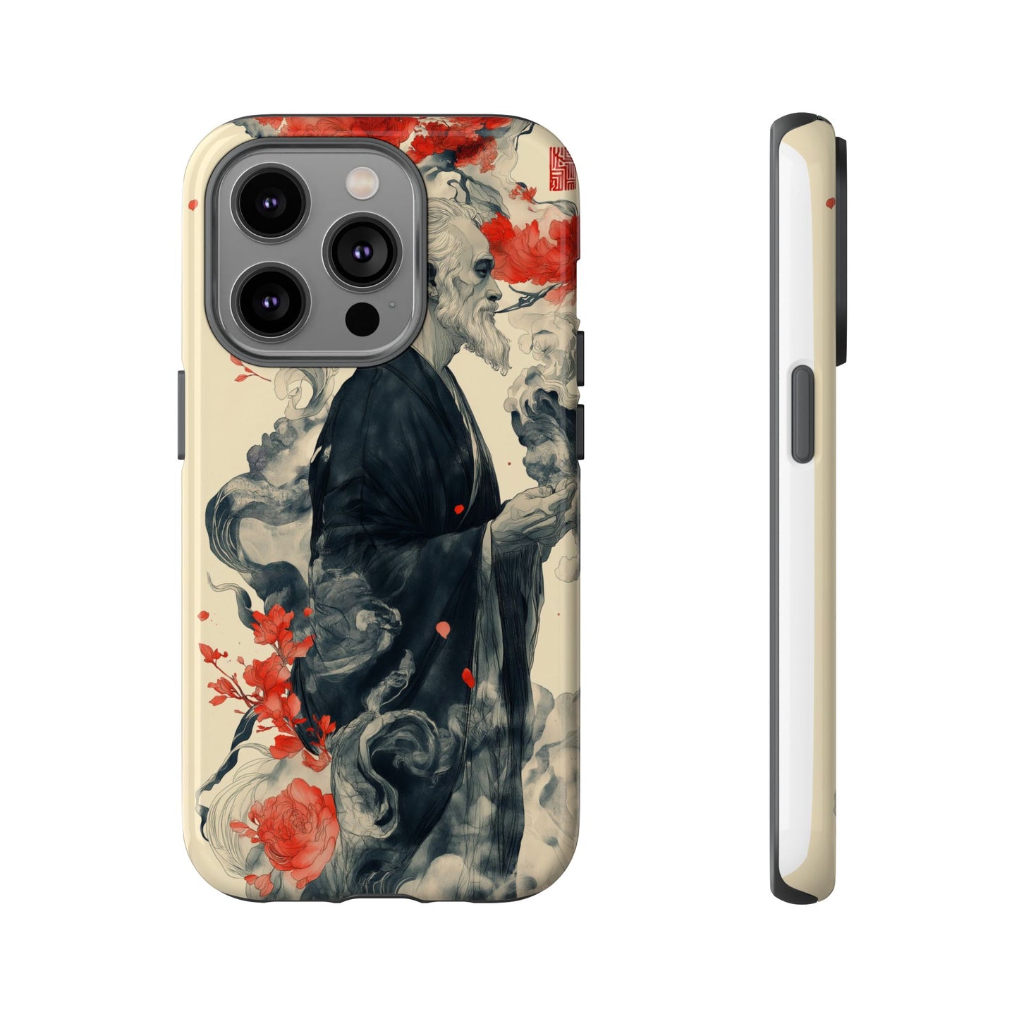 Zen Monk Tough Phone Case – Dual Layer Protection with Mystical Art