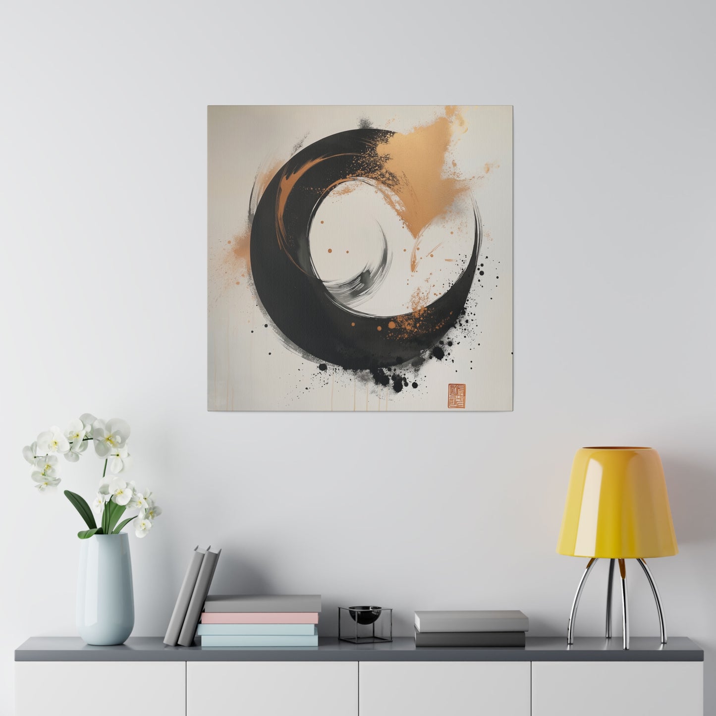 Zen Circle Canvas – Minimalistische Enso-Kunst für innere Balance