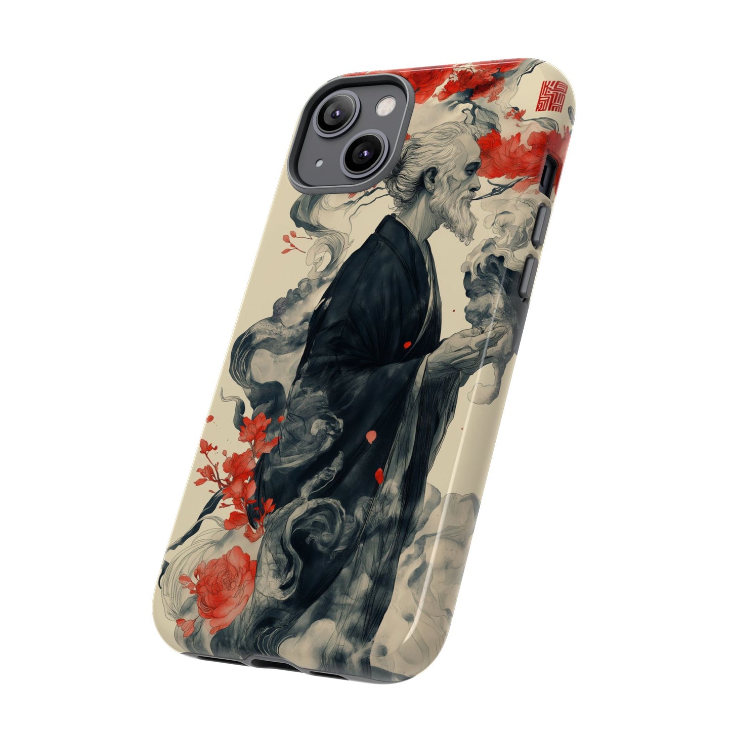 Zen Monk Tough Phone Case – Dual Layer Protection with Mystical Art