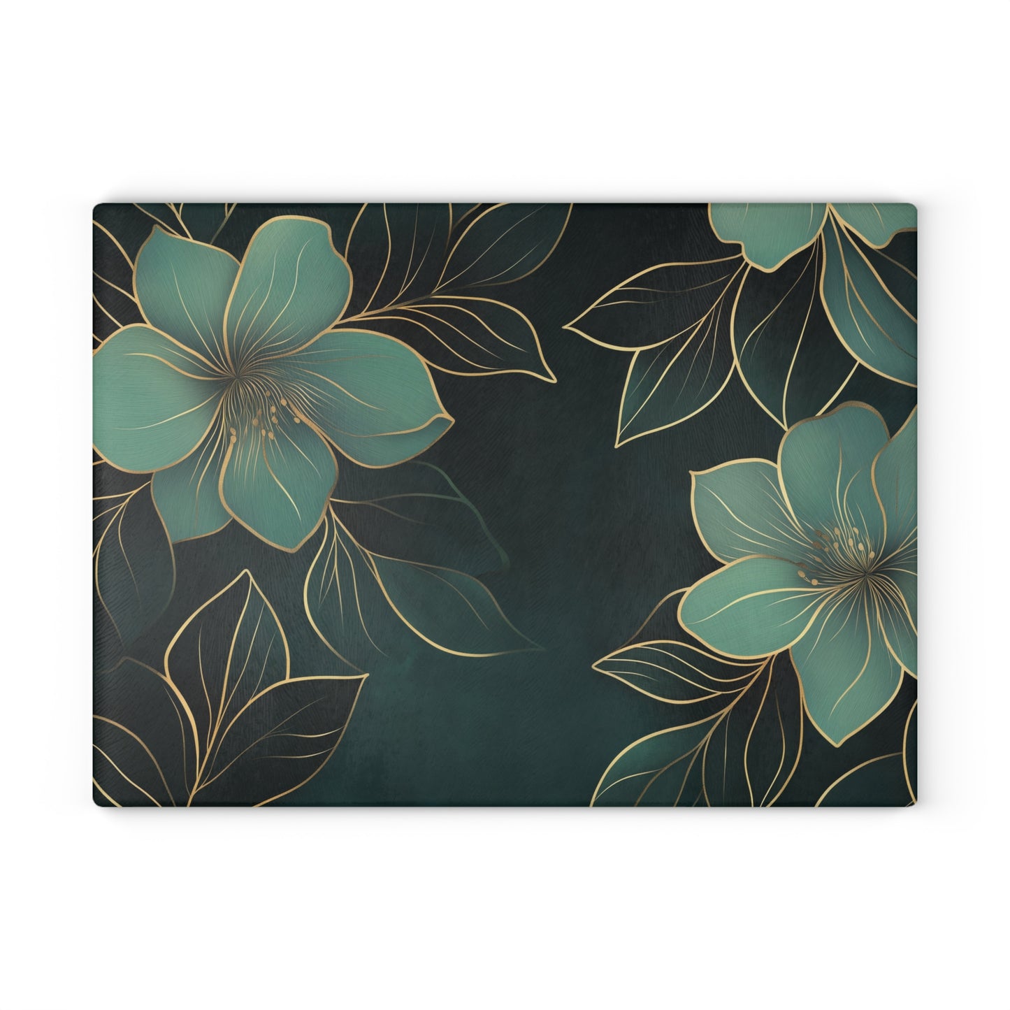 Floral Serenity Glass Cutting Board