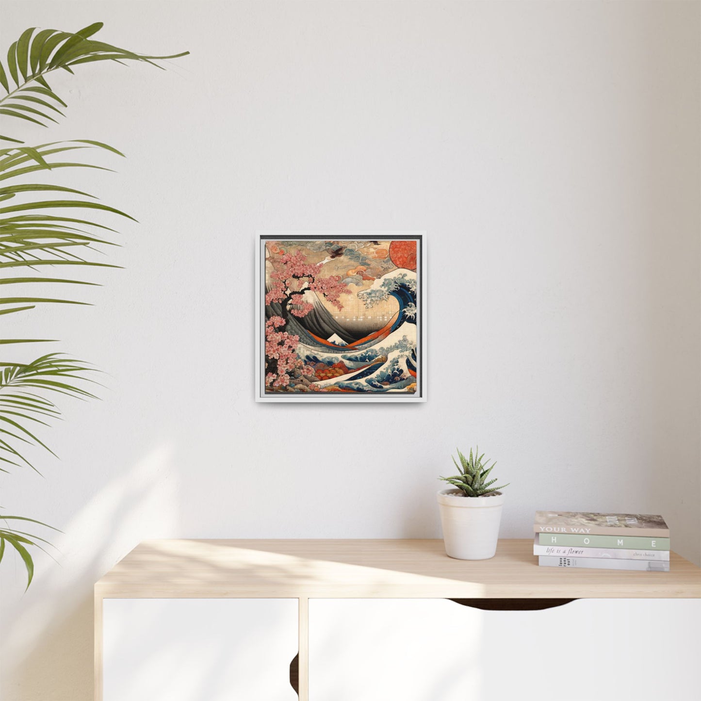 "Big Wave" Framed Matte Canvas – Eco-Friendly Pinewood Frame