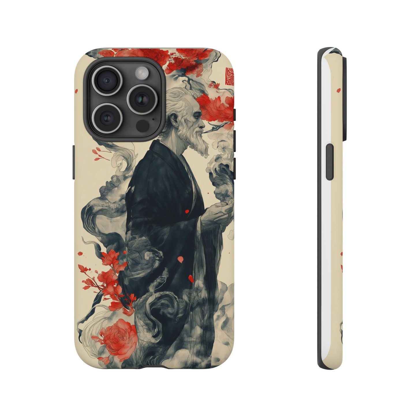 Zen Monk Tough Phone Case – Dual Layer Protection with Mystical Art