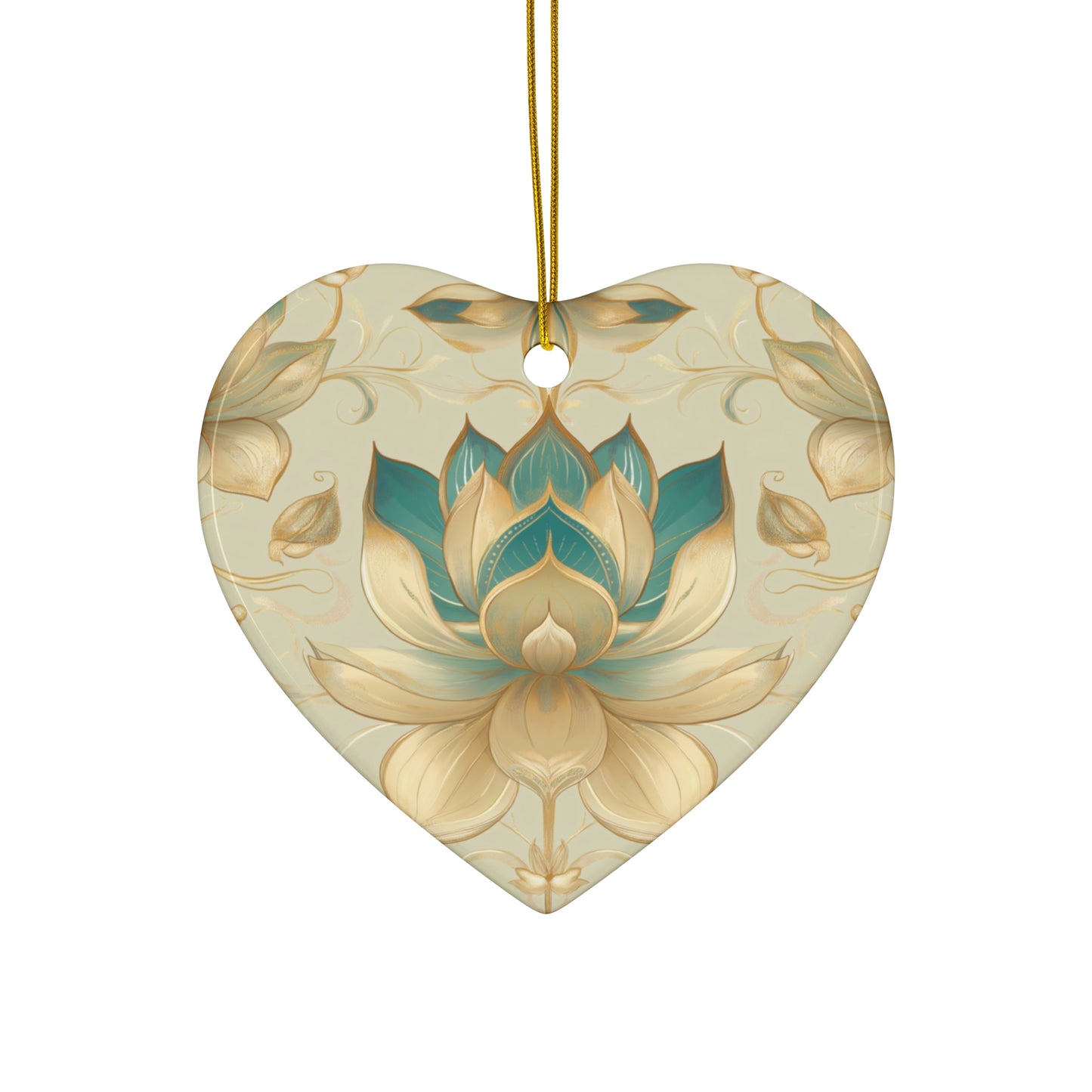 Lotus Blossom Ceramic Christmas Ornament | Star Shape | 4 Shapes Available