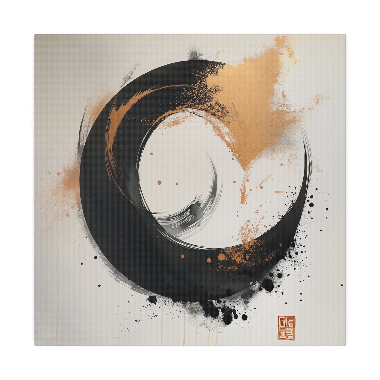 Zen Circle Canvas – Minimalistische Enso-Kunst für innere Balance