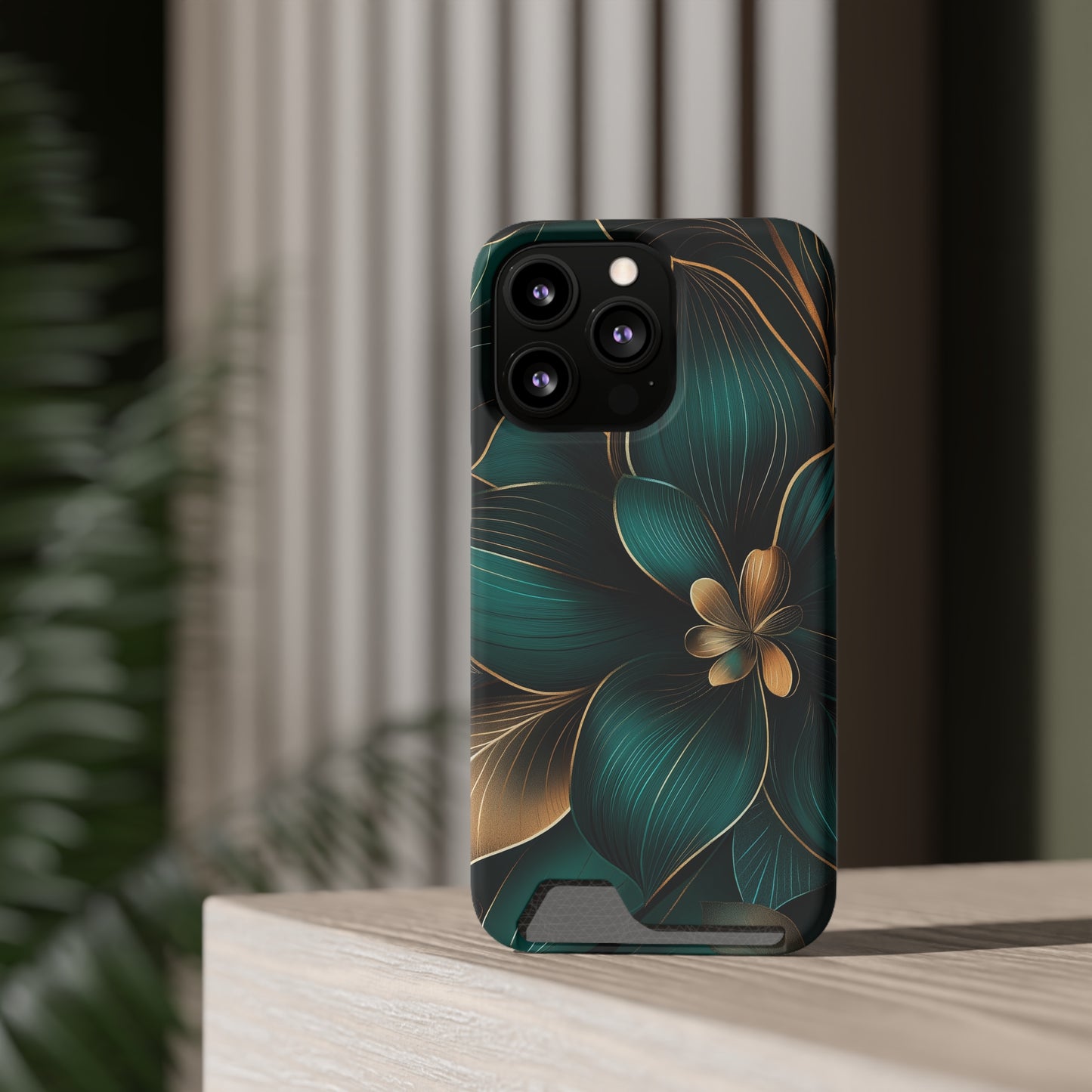 Floral Essence Phone Case with Card Holder | Sleek Protection & Convenience