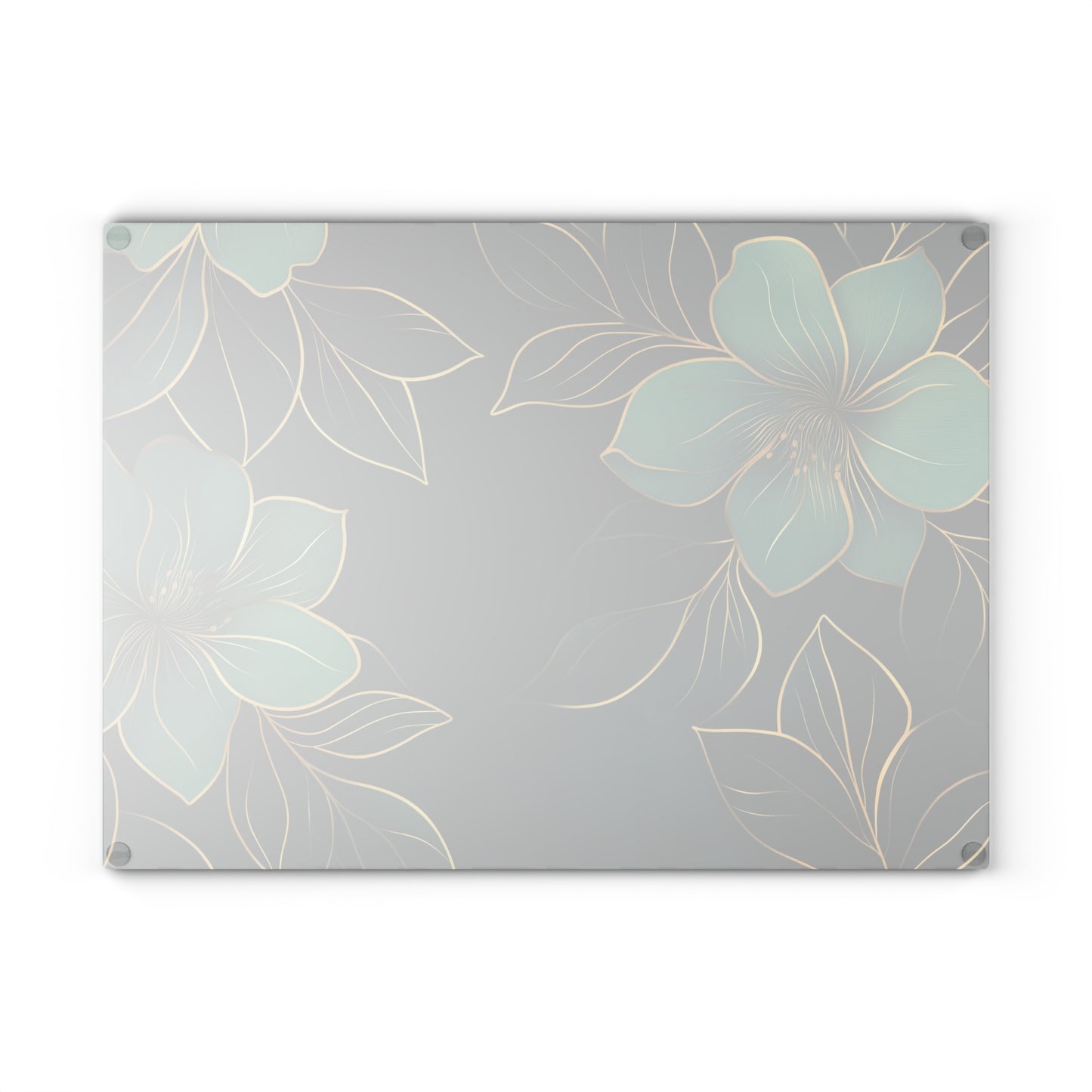 Floral Serenity Glass Cutting Board