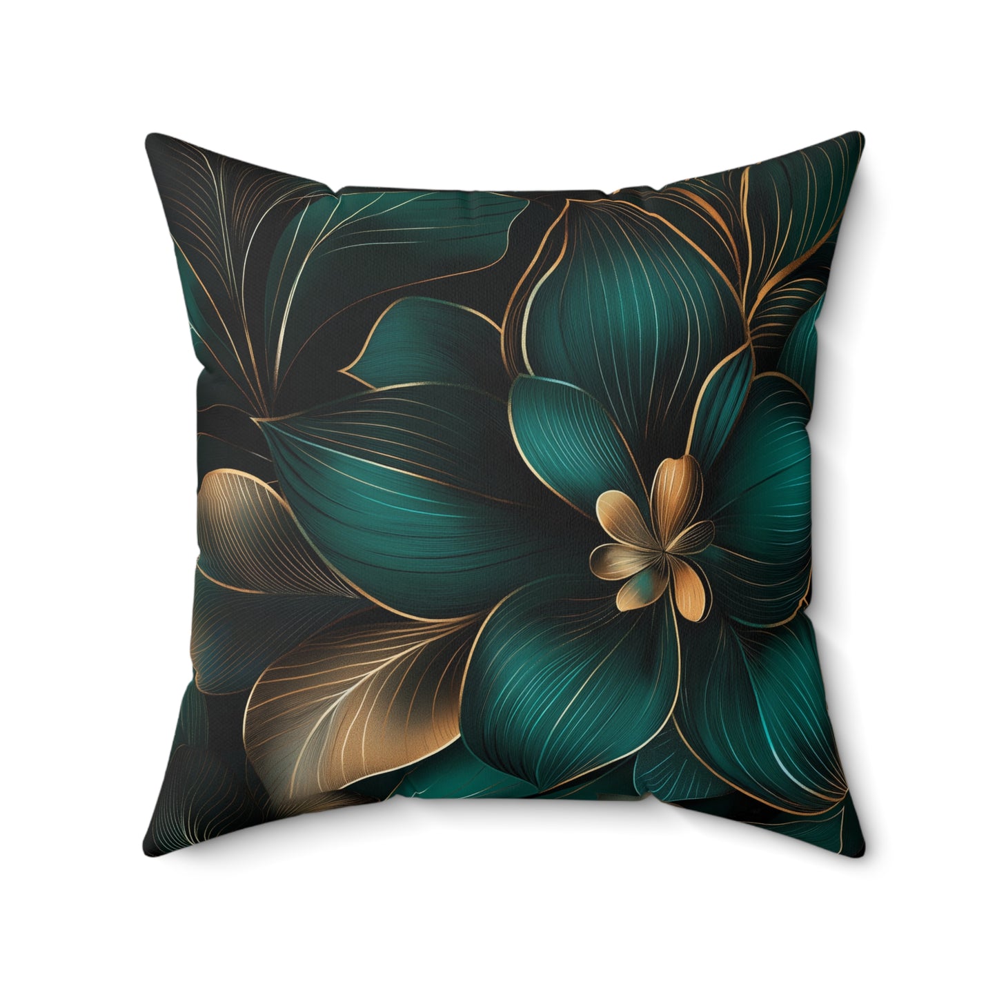 Floral Serenity Spun Polyester Pillow | Double-Sided Print | Elegant Room Accent