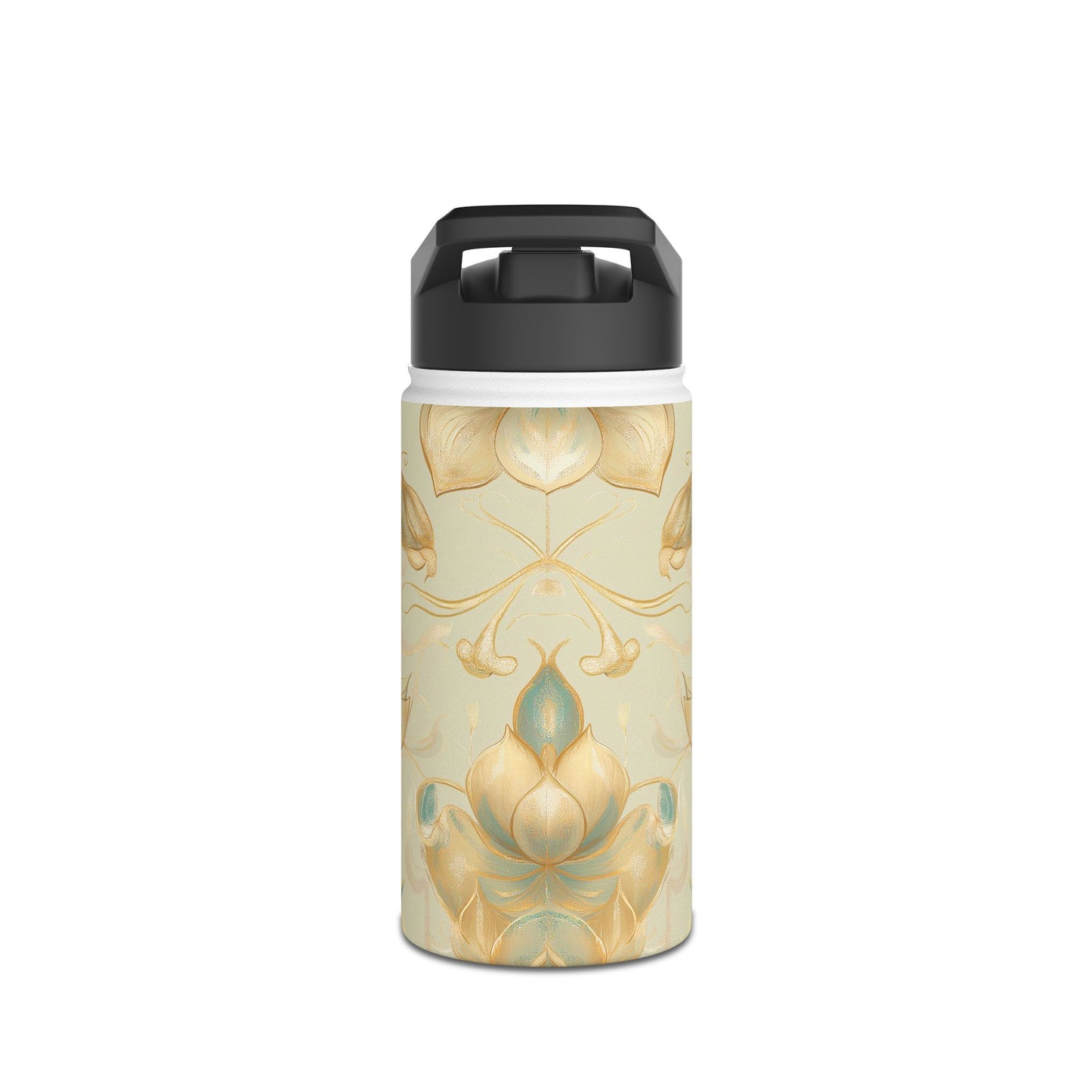 Golden Lotus Stainless Steel Water Bottle | Double-Wall Insulated