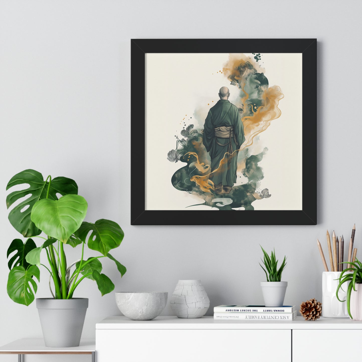 Framed Horizontal PosterSerene Monk Framed Poster – Available in 3 Sizes