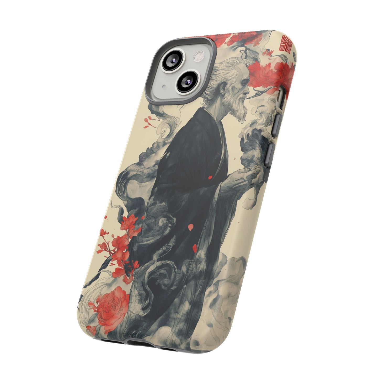 Zen Monk Tough Phone Case – Dual Layer Protection with Mystical Art