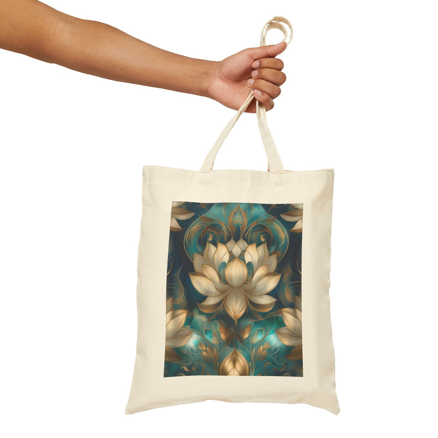 Serene Reflection Cotton Canvas Tote Bag