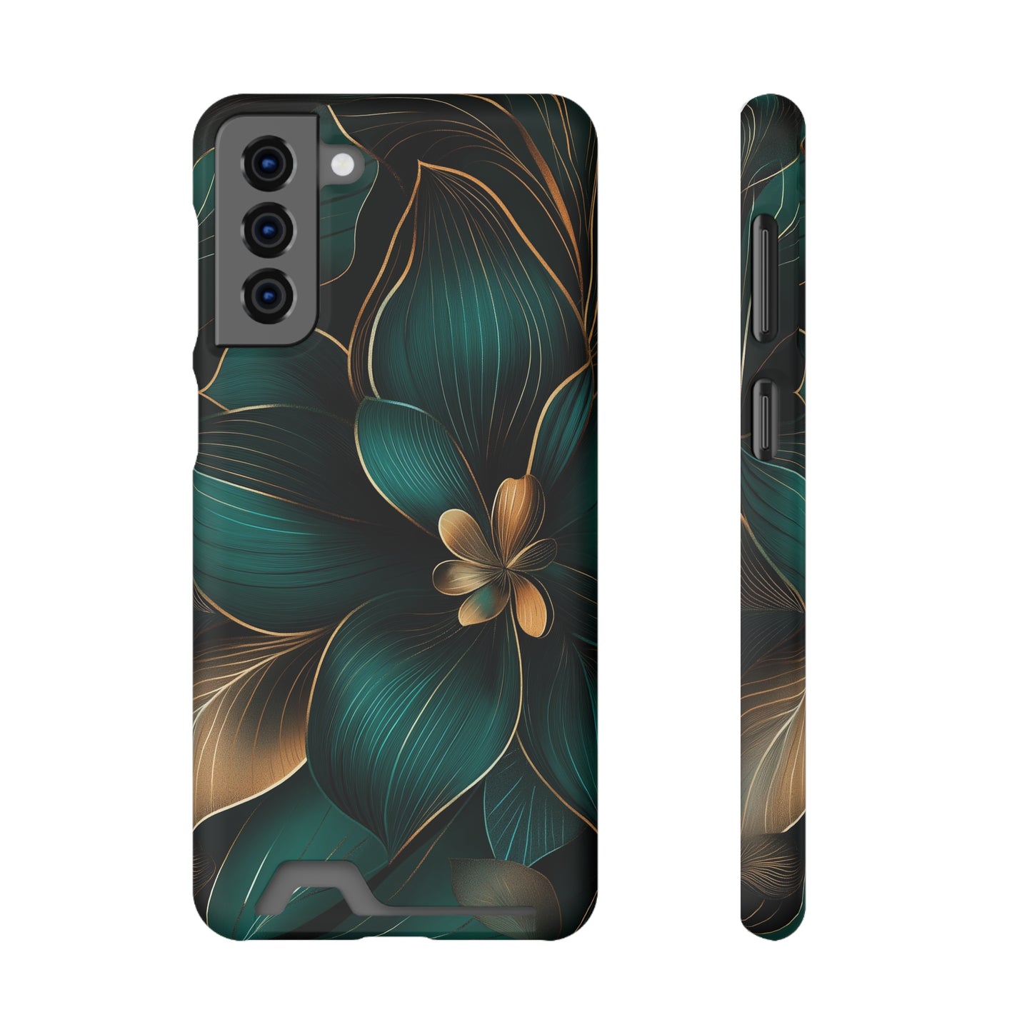 Floral Essence Phone Case with Card Holder | Sleek Protection & Convenience