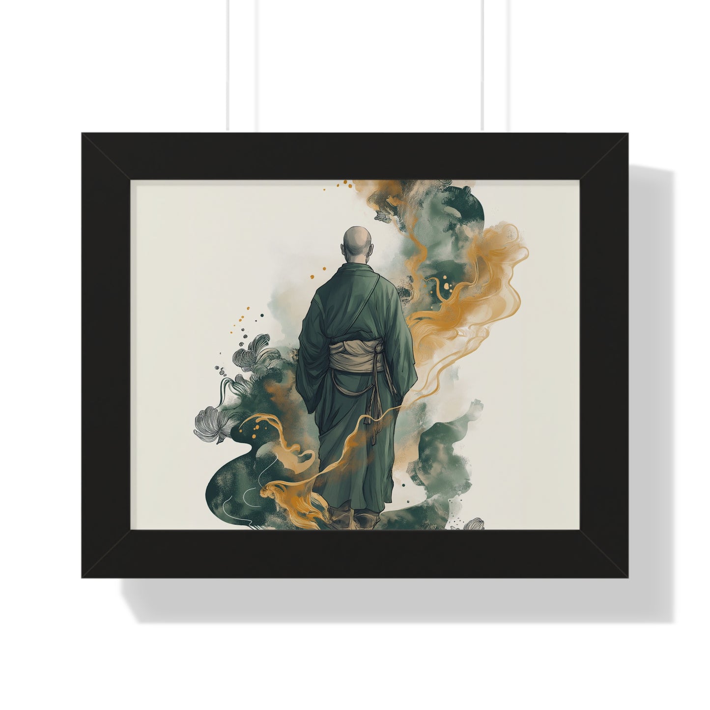 Framed Horizontal PosterSerene Monk Framed Poster – Available in 3 Sizes