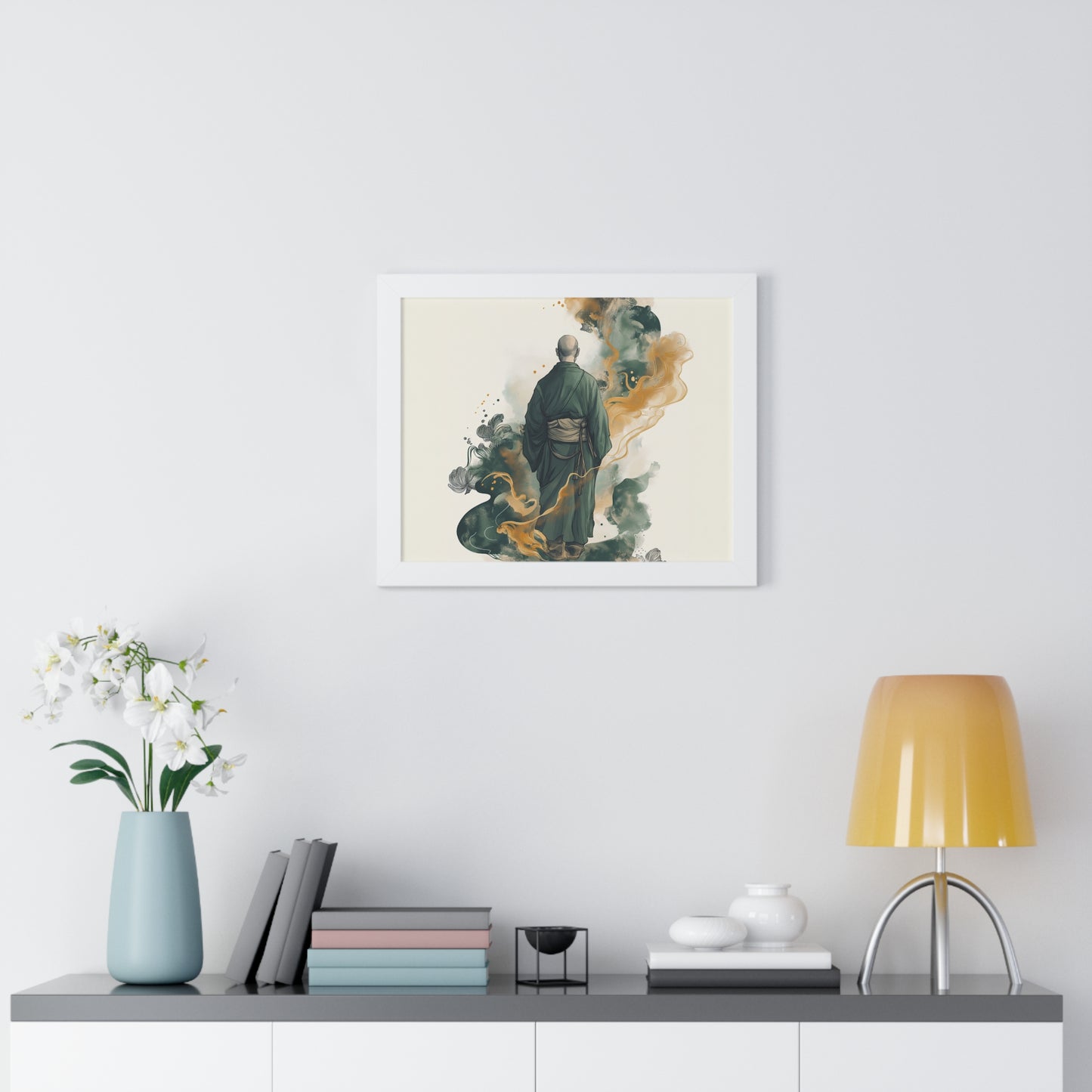 Framed Horizontal PosterSerene Monk Framed Poster – Available in 3 Sizes