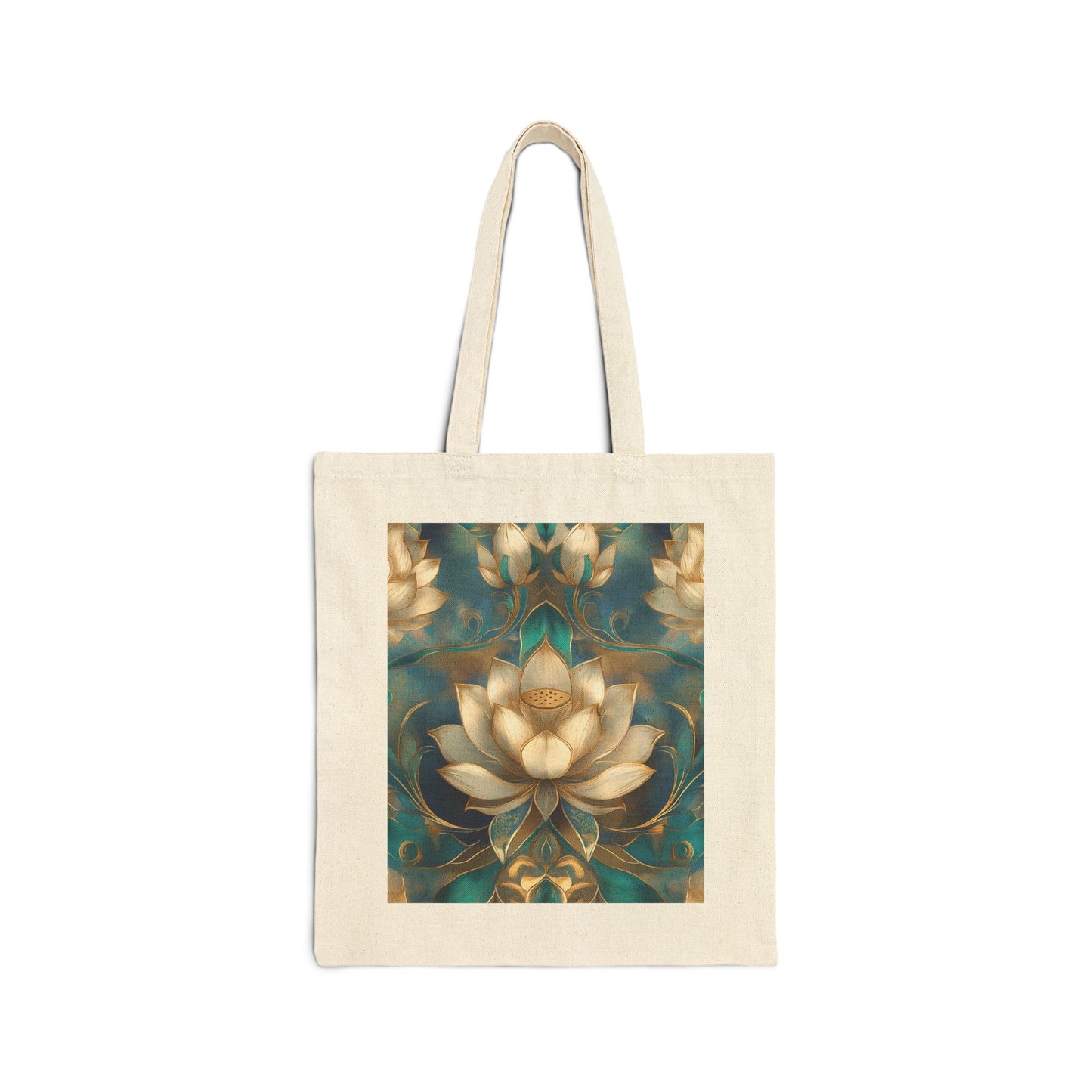 Serene Reflection Cotton Canvas Tote Bag