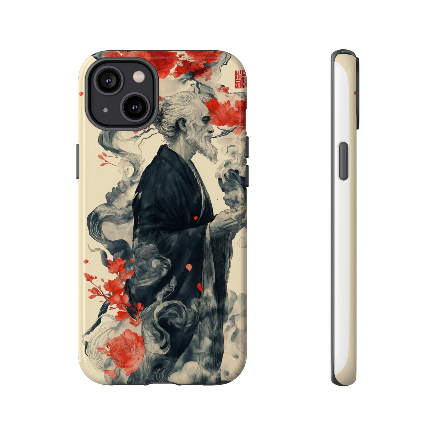 Zen Monk Tough Phone Case – Dual Layer Protection with Mystical Art