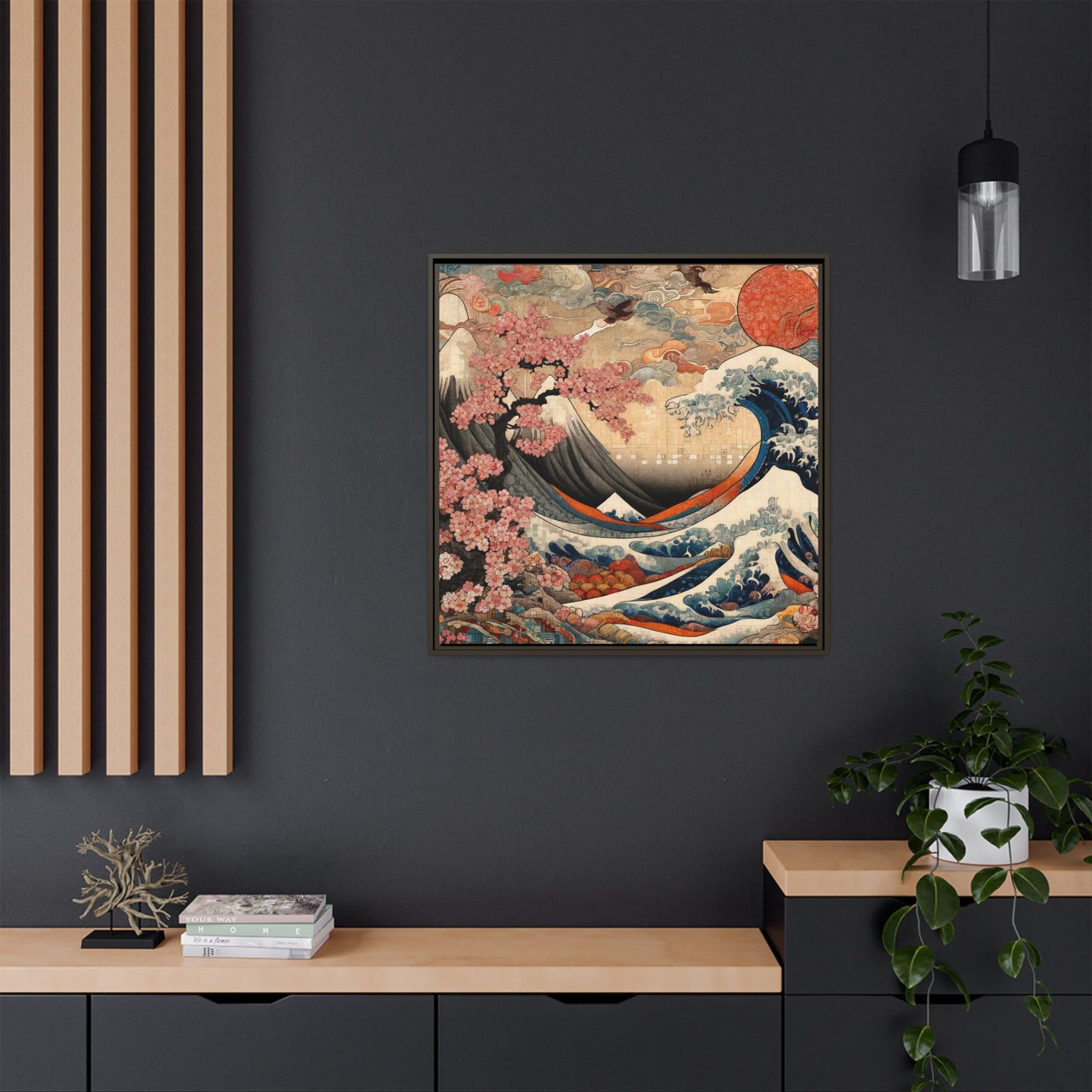 "Big Wave" Framed Matte Canvas – Eco-Friendly Pinewood Frame