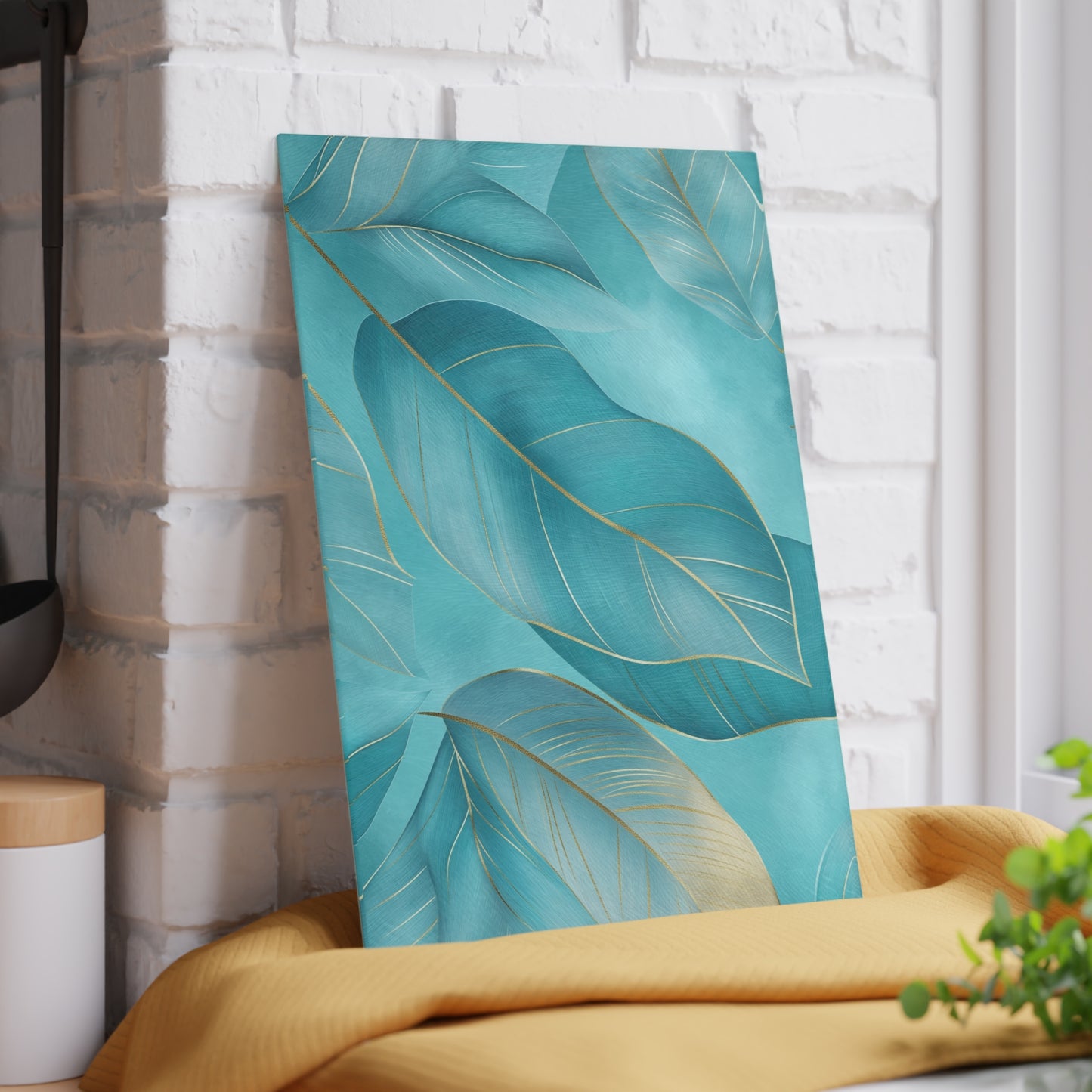 Serene Leaf Glass Cutting Board