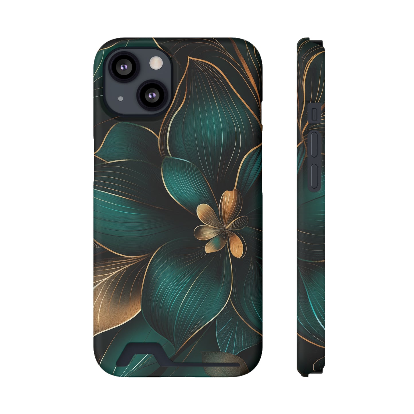 Floral Essence Phone Case with Card Holder | Sleek Protection & Convenience