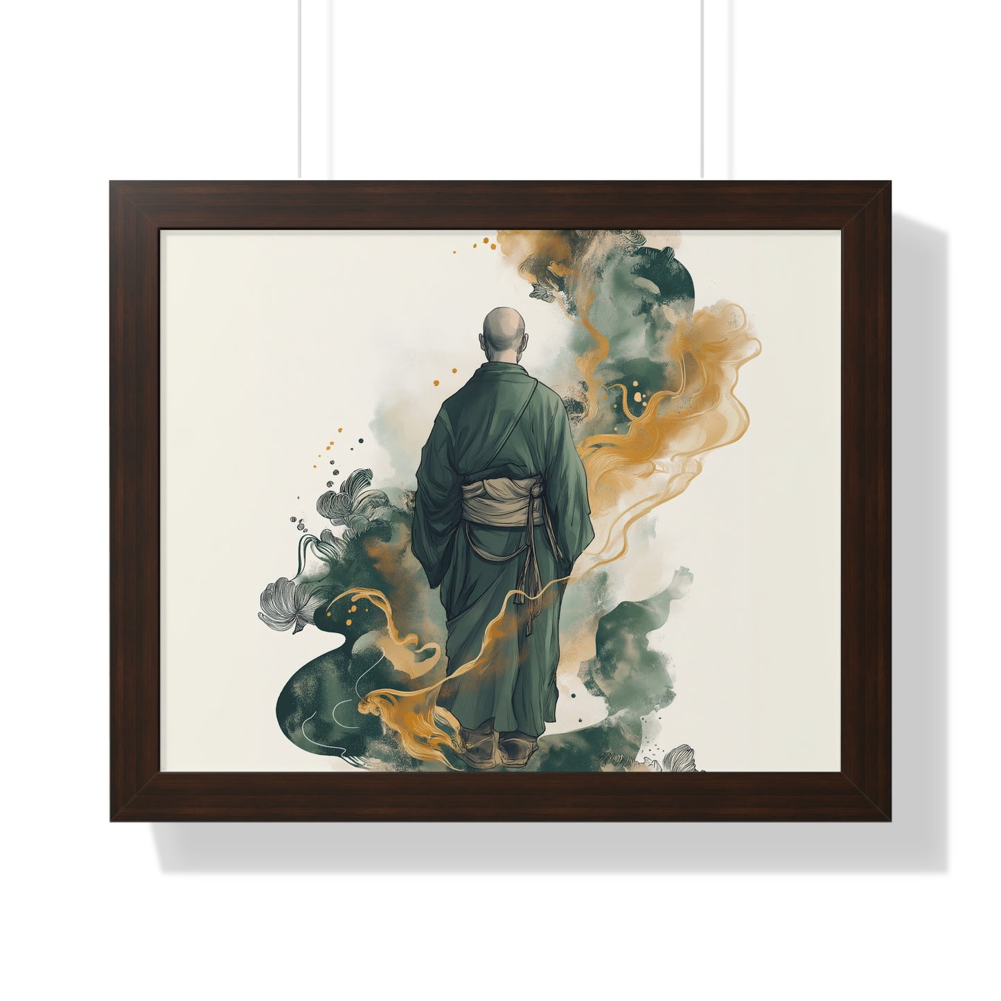 Framed Horizontal PosterSerene Monk Framed Poster – Available in 3 Sizes