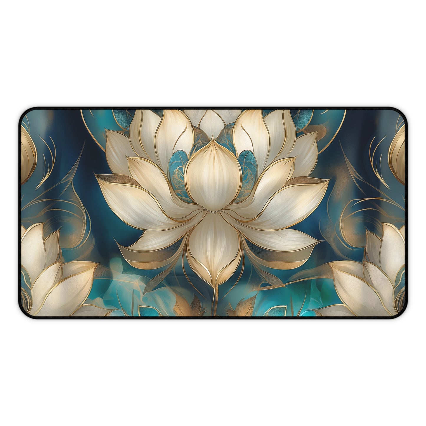 Lotus Blossom Desk Mat | Customizable Anti-Slip Mat for Work or Home Office