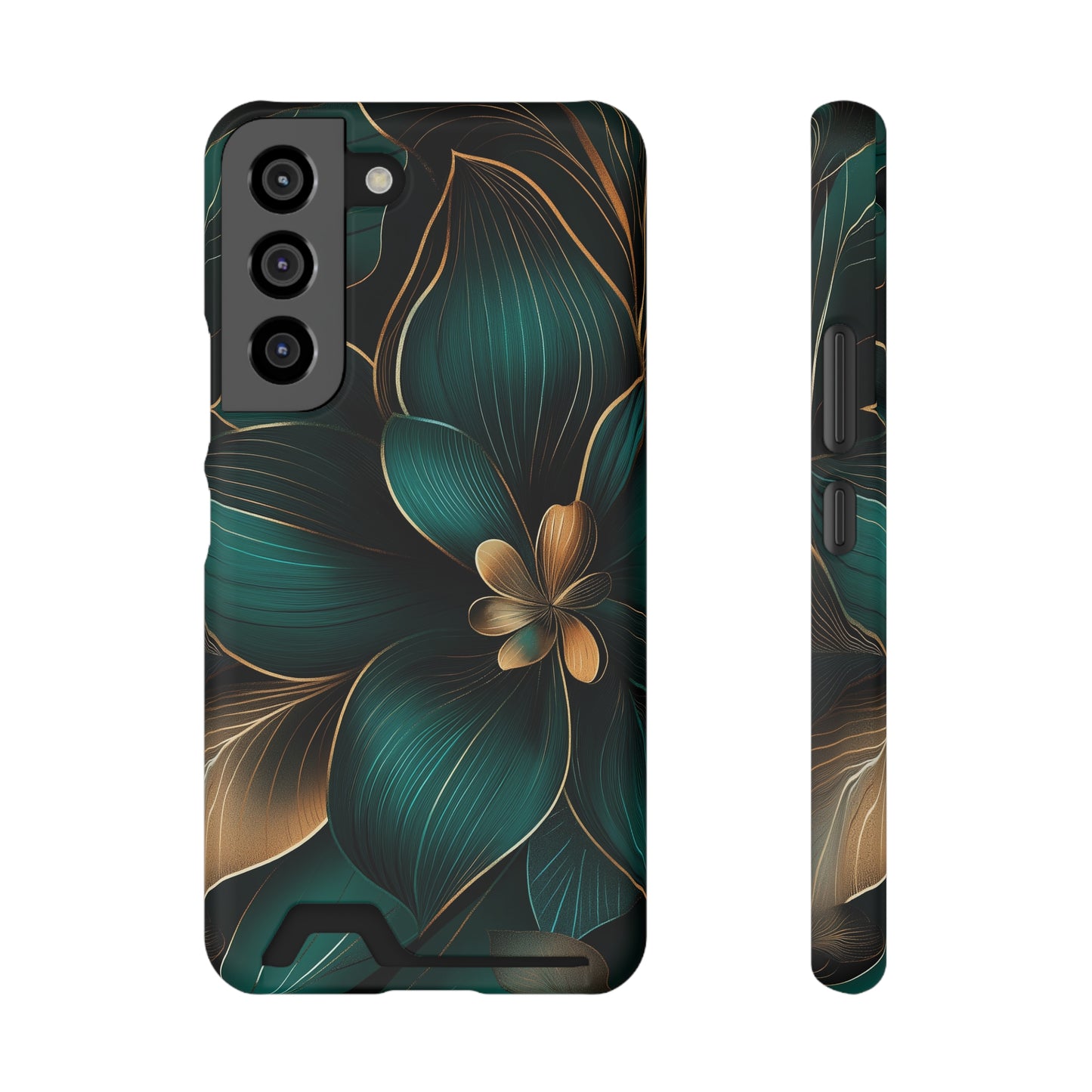 Floral Essence Phone Case with Card Holder | Sleek Protection & Convenience