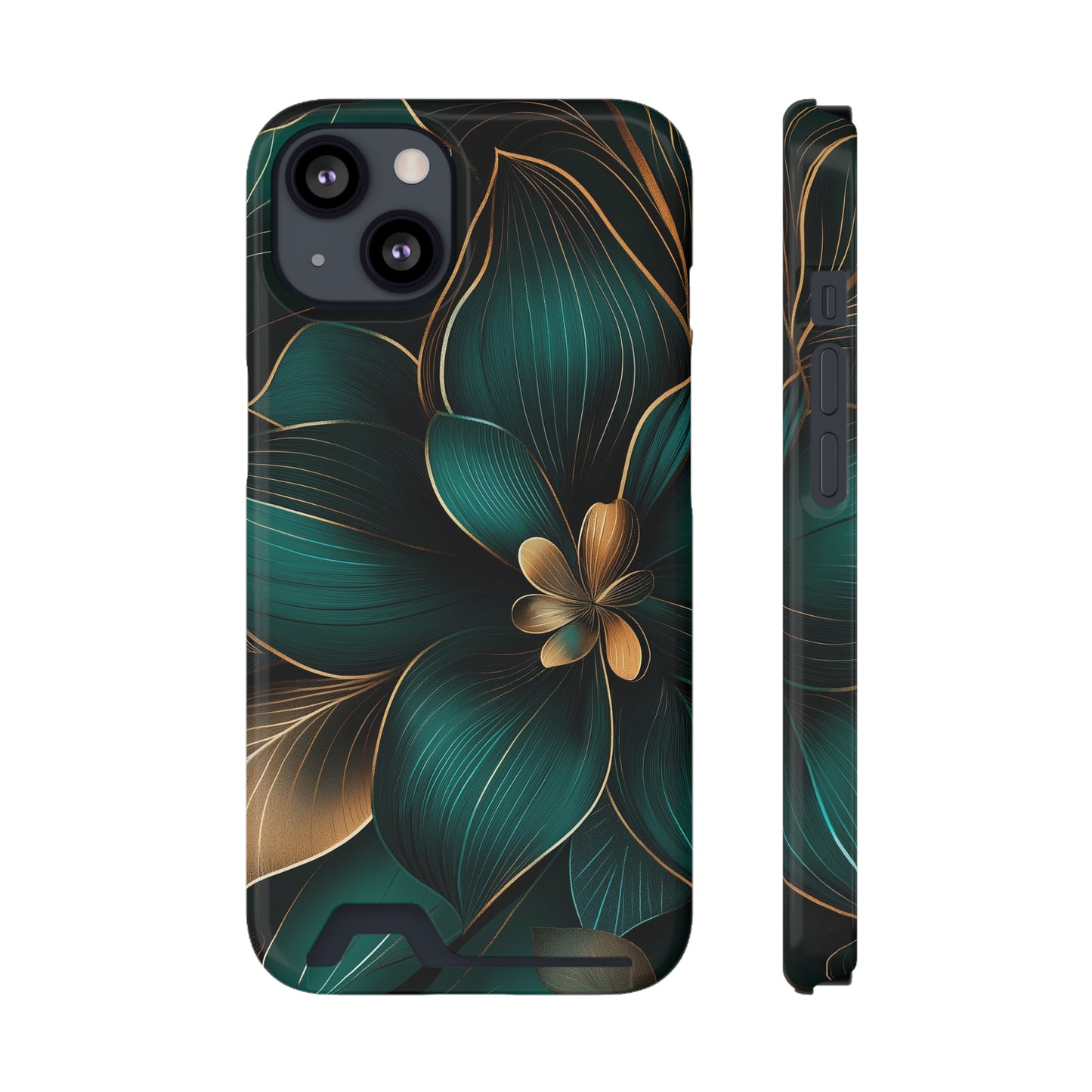 Floral Essence Phone Case with Card Holder | Sleek Protection & Convenience