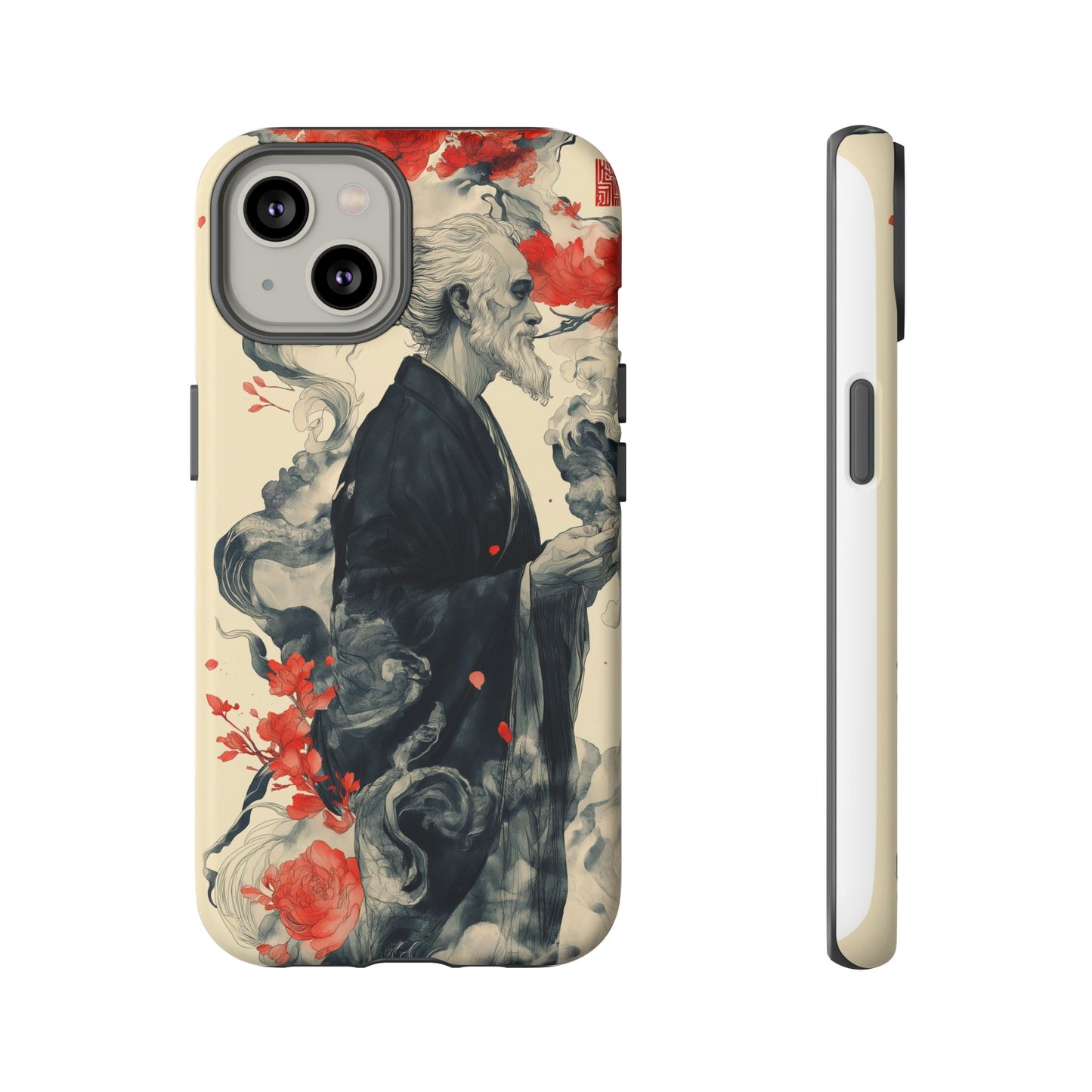 Zen Monk Tough Phone Case – Dual Layer Protection with Mystical Art