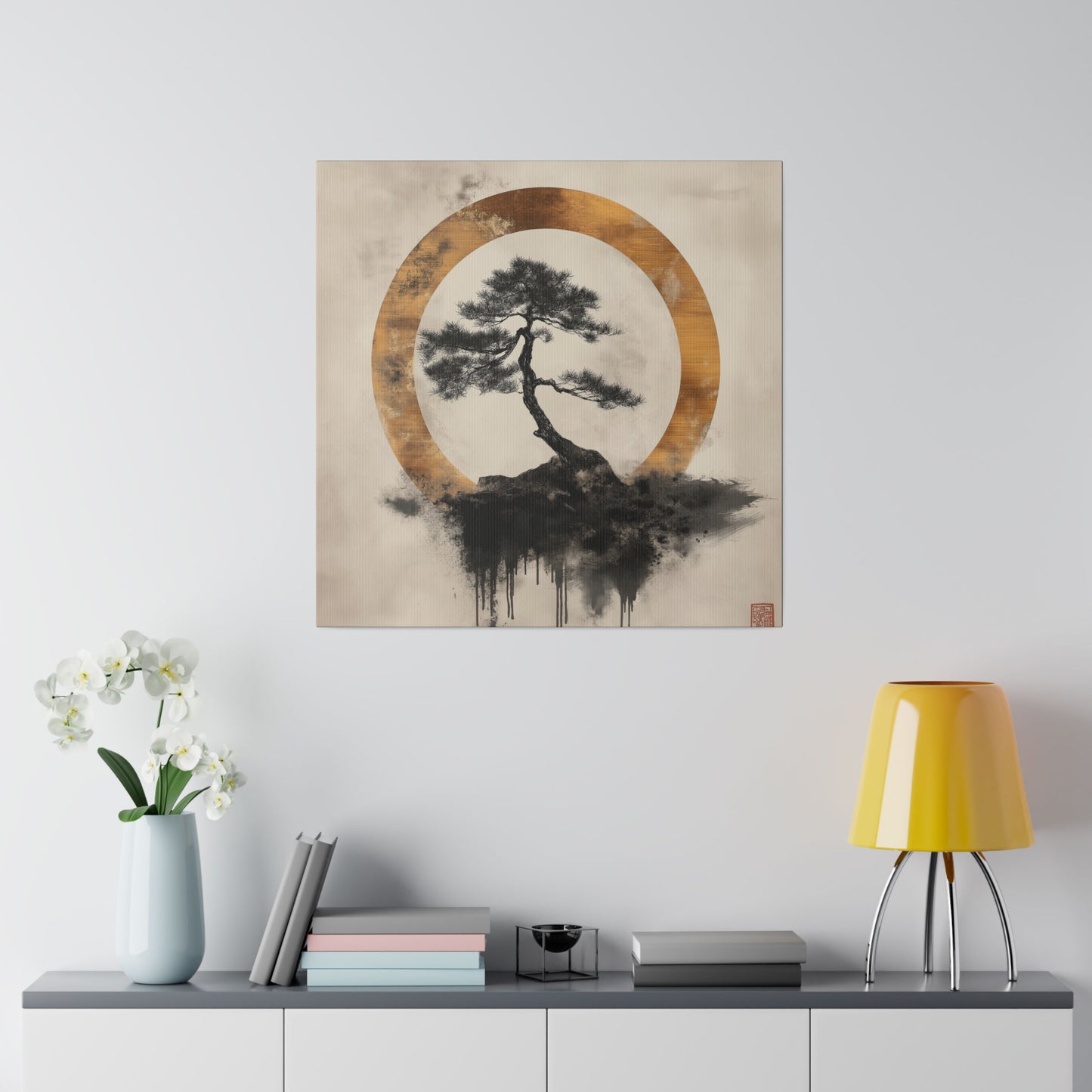 Eco-Friendly Bonsai Tree Canvas Wall Art – Ethically Sourced Pine Frame, Stress Relief & Inner Calm for Yoga Enthusiasts - Matte Canvas, Stretched, 0.75"