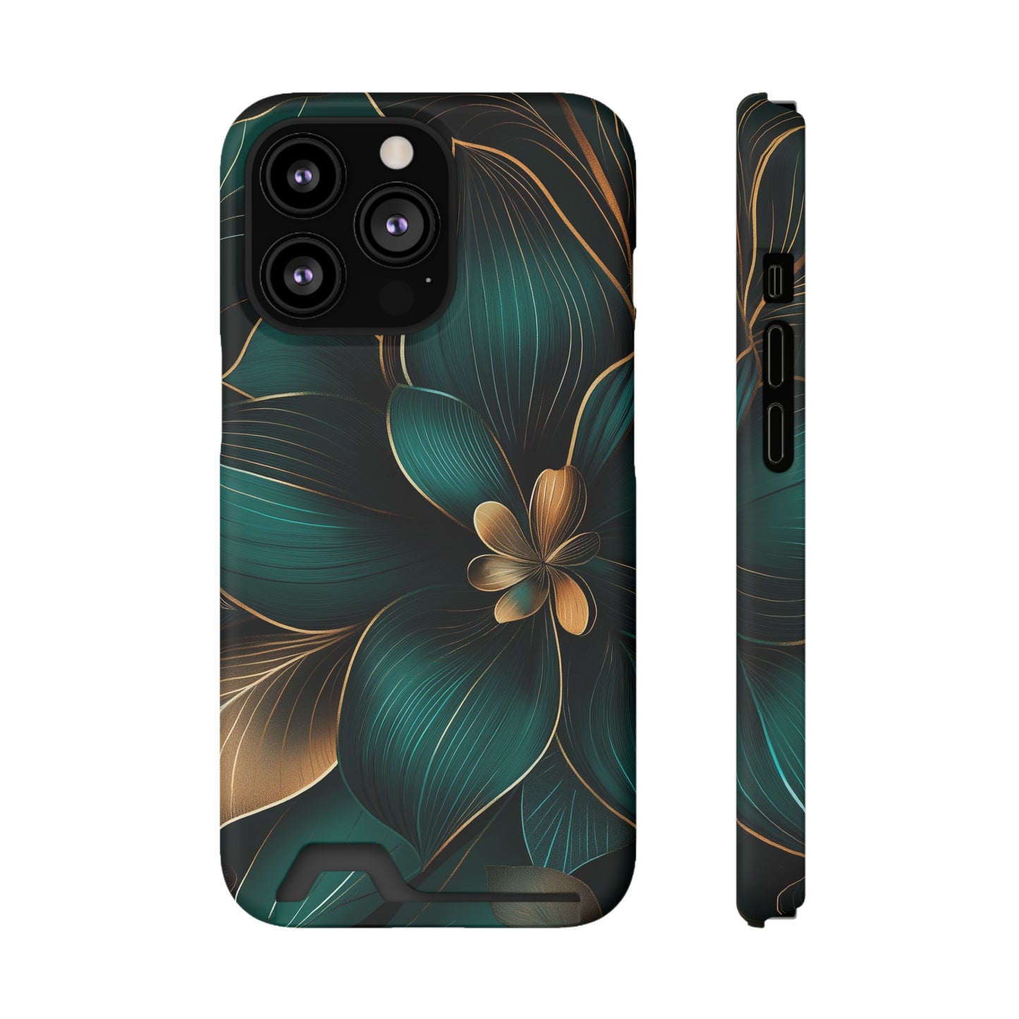 Floral Essence Phone Case with Card Holder | Sleek Protection & Convenience